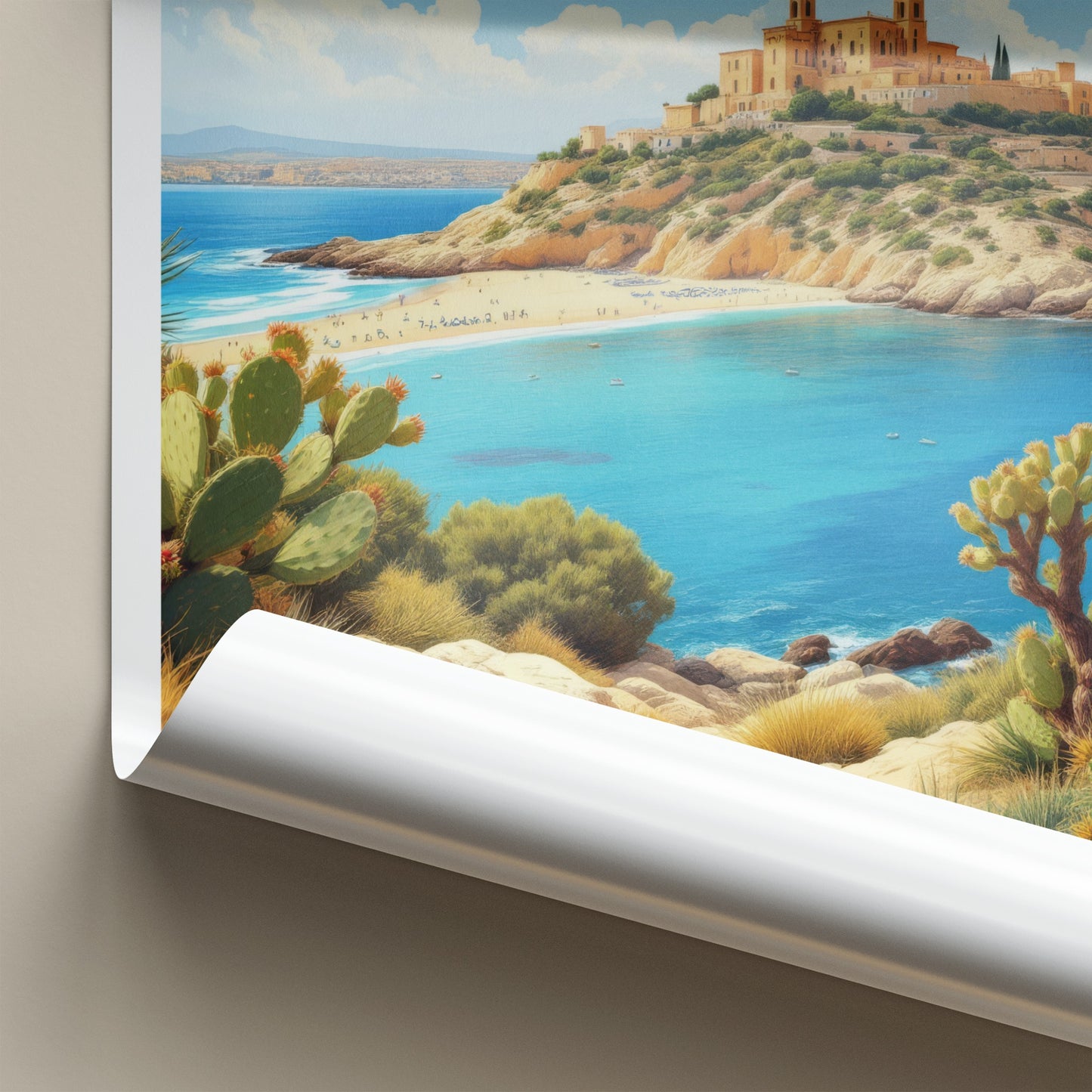Mellieha Poster - Malta Fine Art - Historic Coastal Town Framed Decor