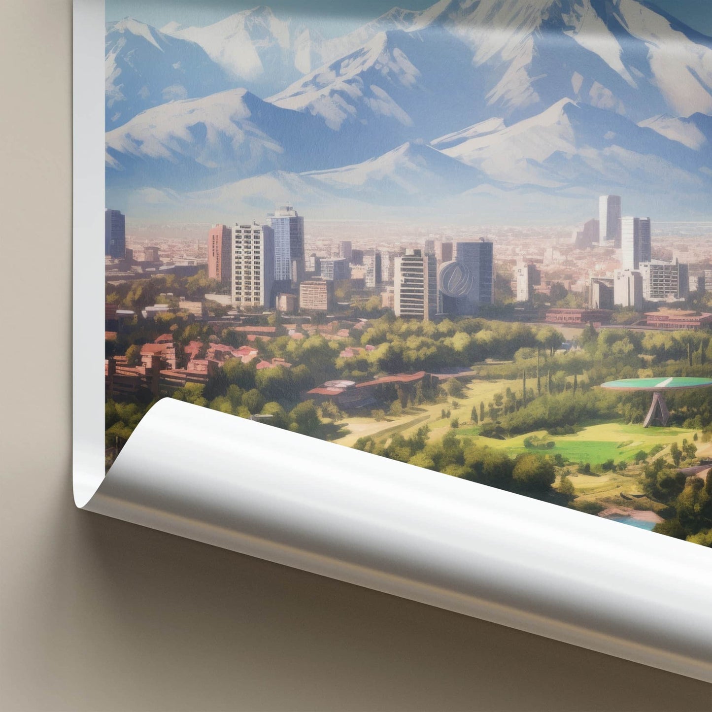 Mendoza Poster - Argentina Travel Art - Cityscape Mountain View Home Decor