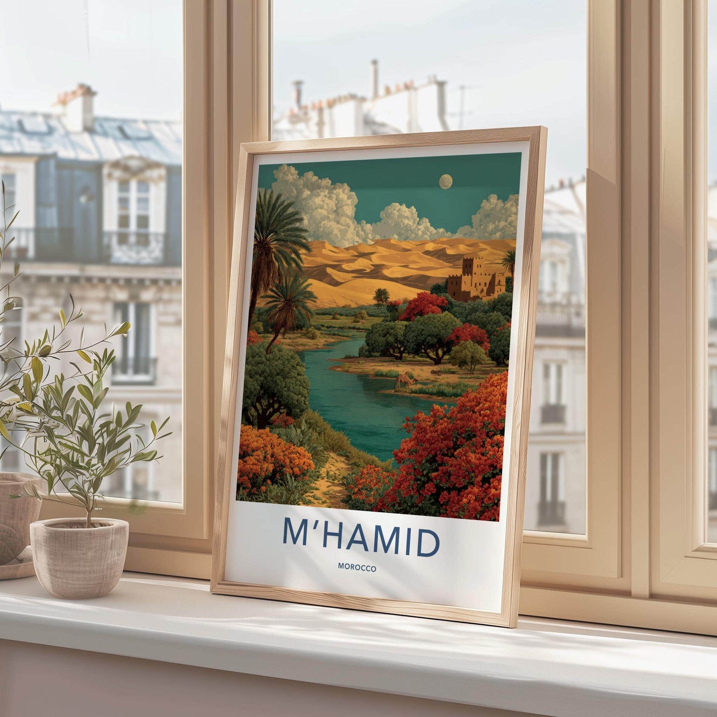 MHAMID Poster - Morocco Framed Print - Desert Oasis Fort Framed Decor