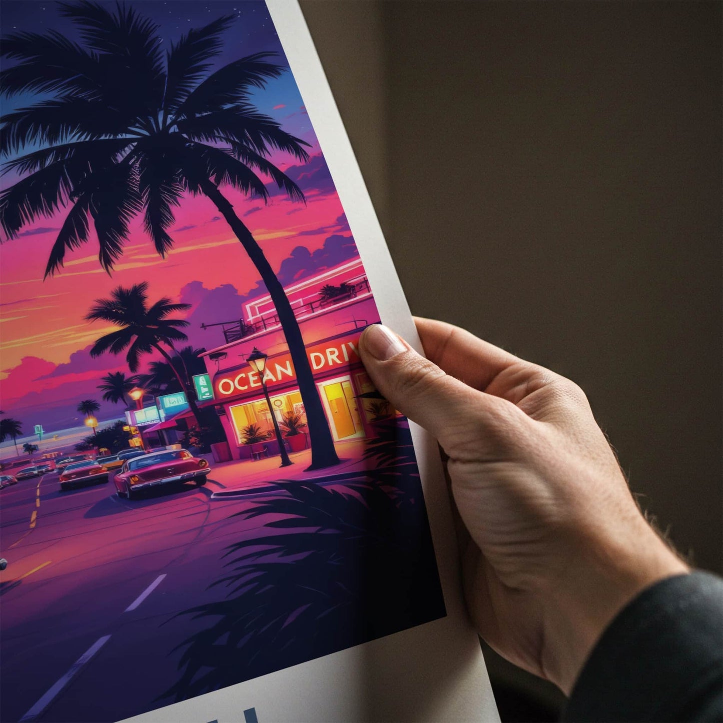 Miami Poster - Florida Art Print - Vibrant Ocean Drive Sunset Home Decor