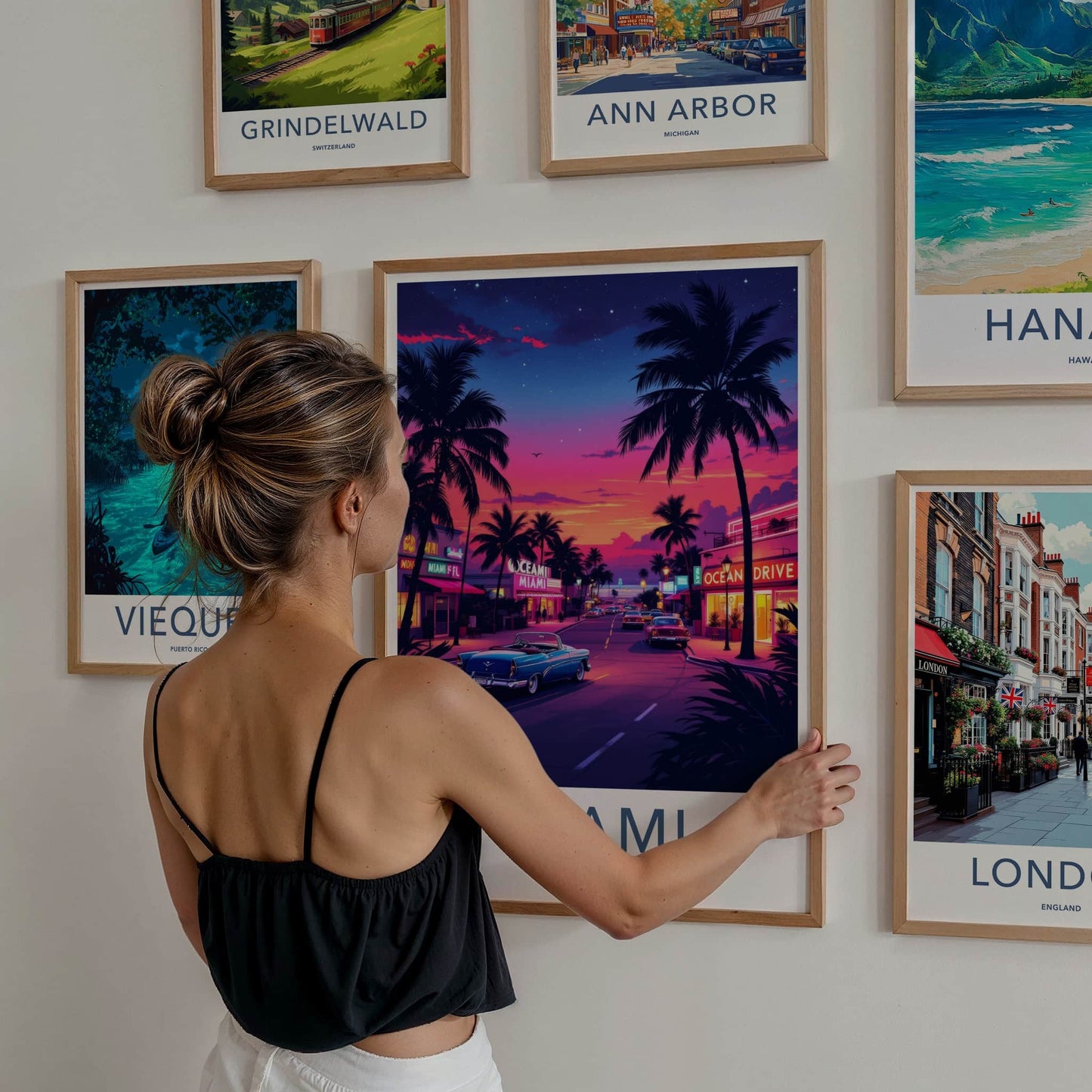 Miami Poster - Florida Art Print - Vibrant Ocean Drive Sunset Home Decor