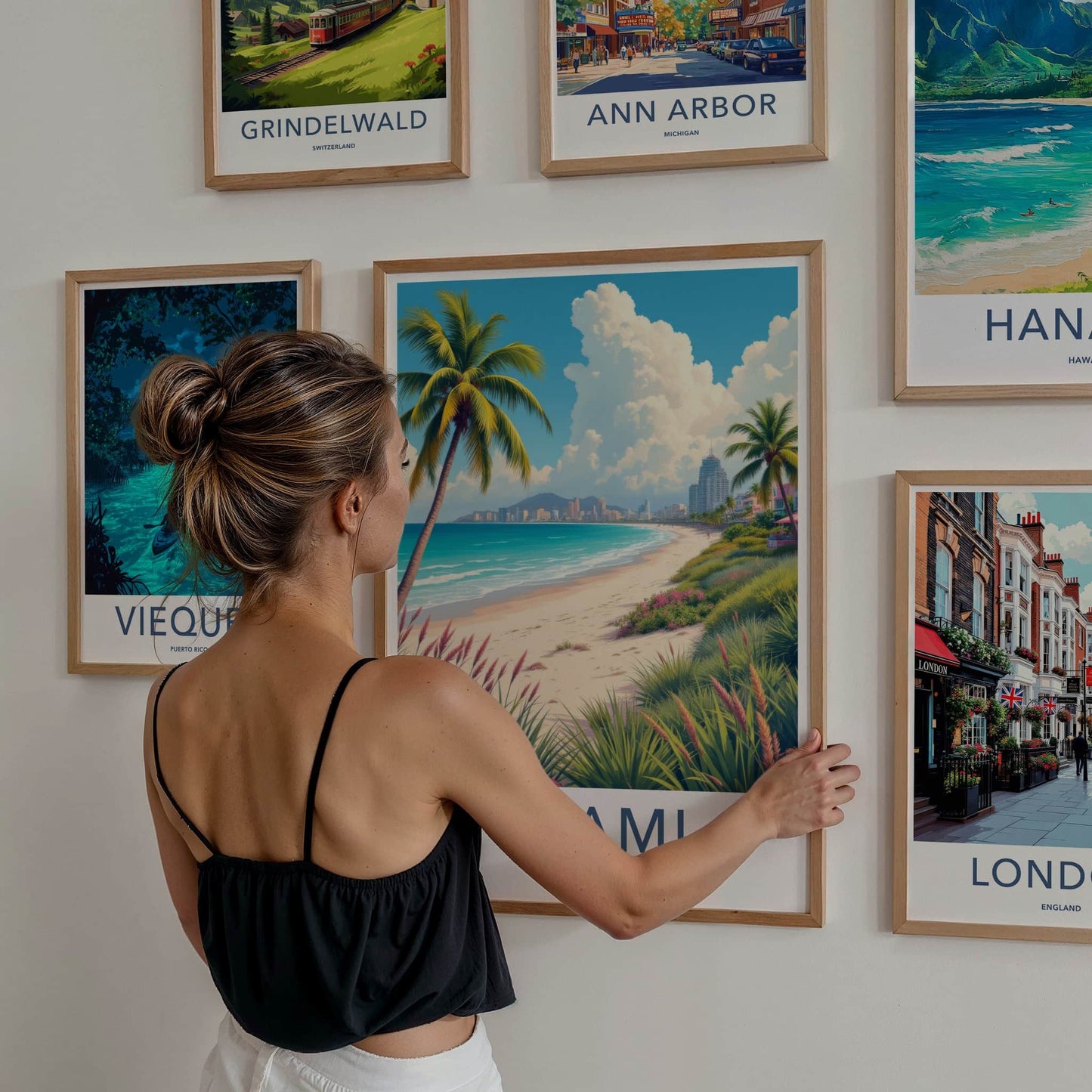 Miami Poster - Florida Framed Art - Tropical Beach City Gallery Art