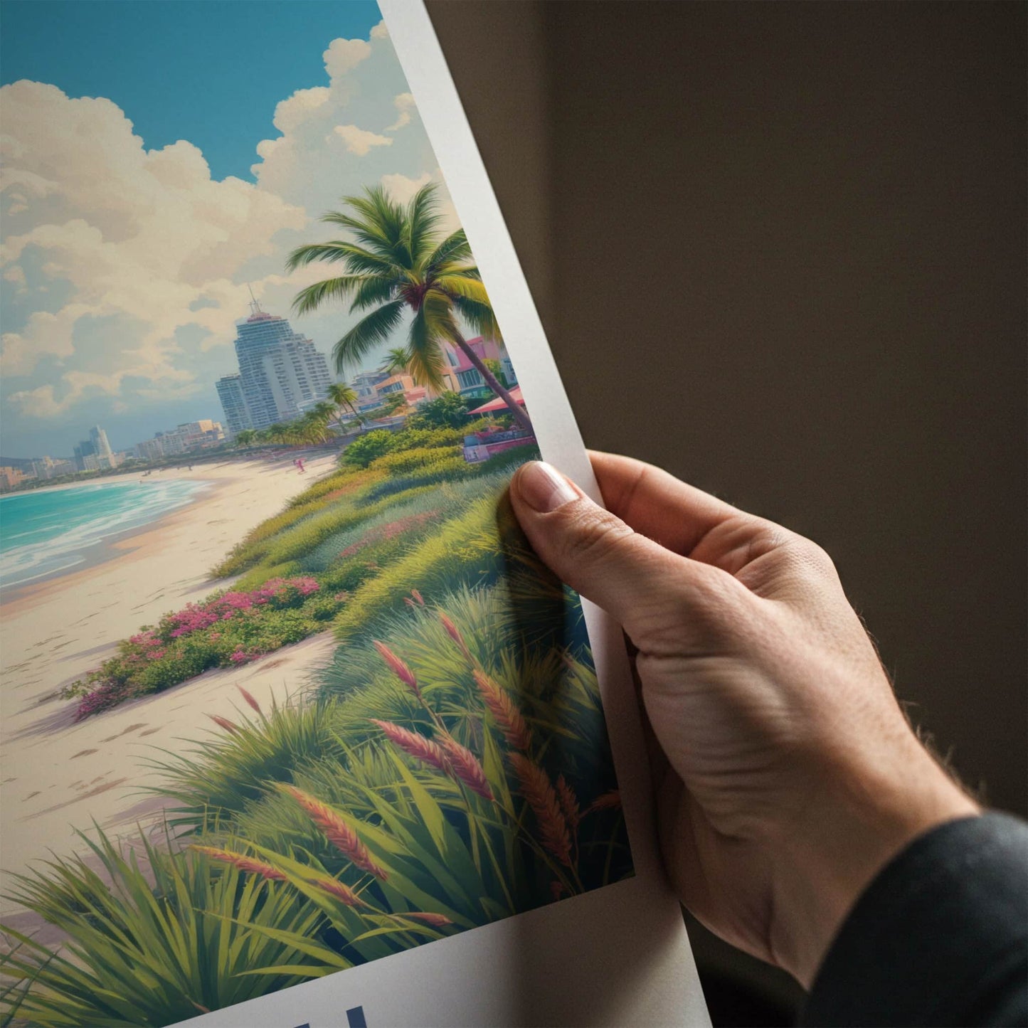 Miami Poster - Florida Framed Art - Tropical Beach City Gallery Art