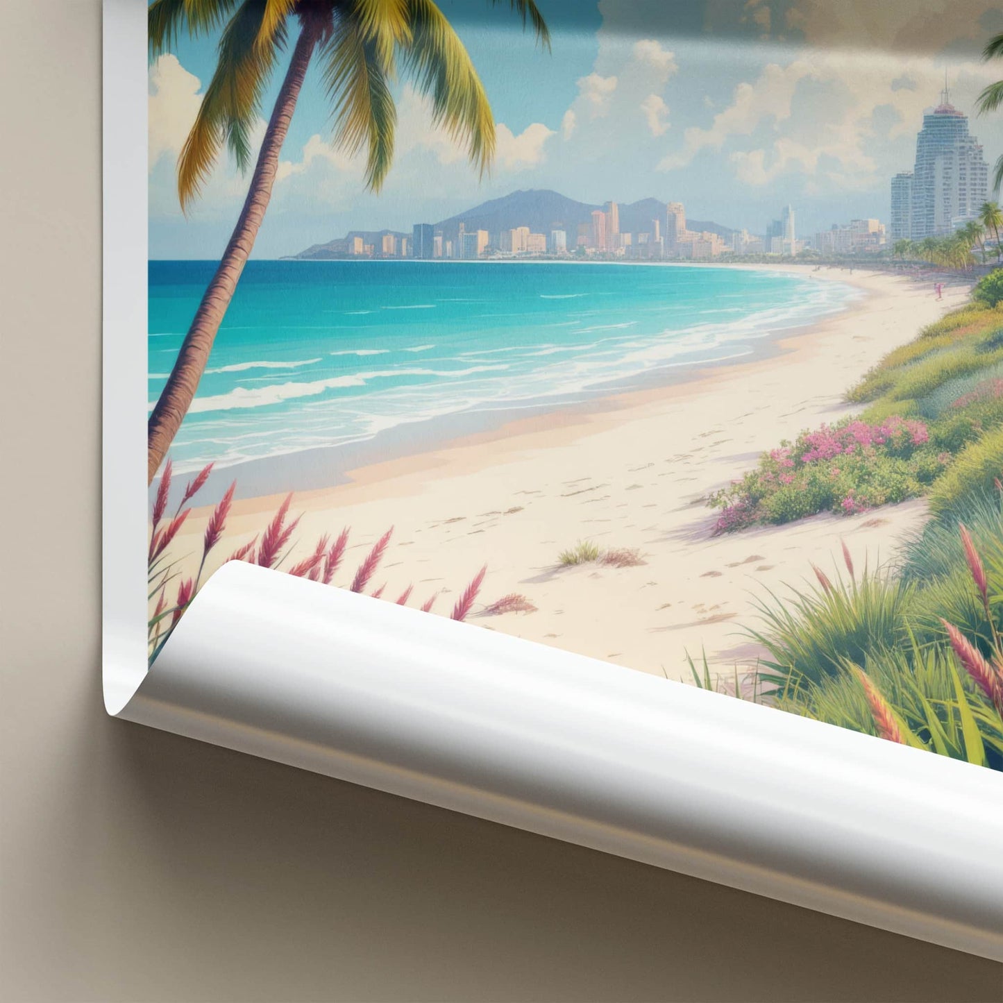 Miami Poster - Florida Framed Art - Tropical Beach City Gallery Art
