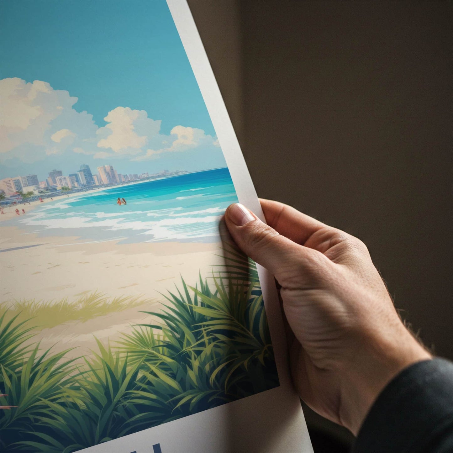 Miami Poster - Florida Travel Art - Pink Art Deco Beach Wall Decor