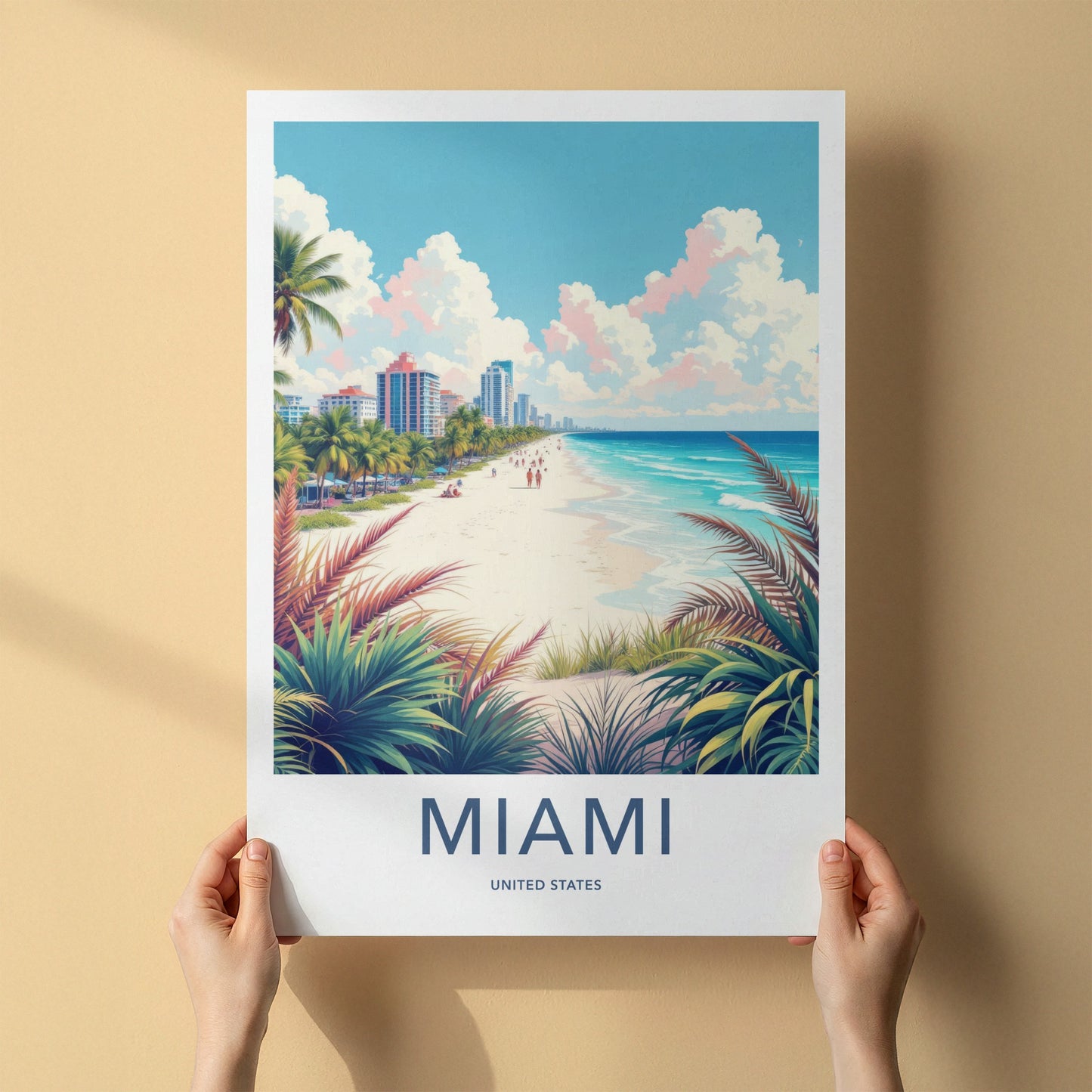 Miami Poster - United States Wall Art - Vibrant Beach Life Home Decor