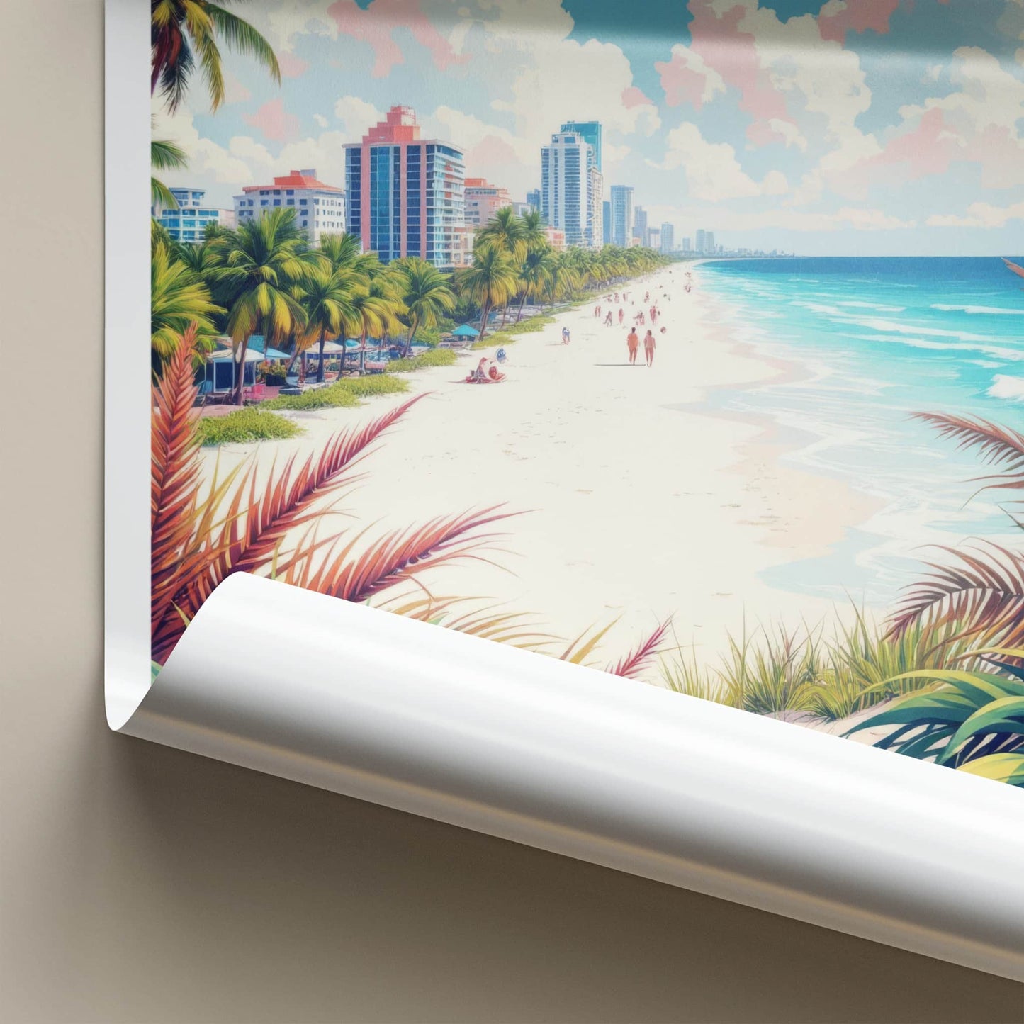Miami Poster - United States Wall Art - Vibrant Beach Life Home Decor