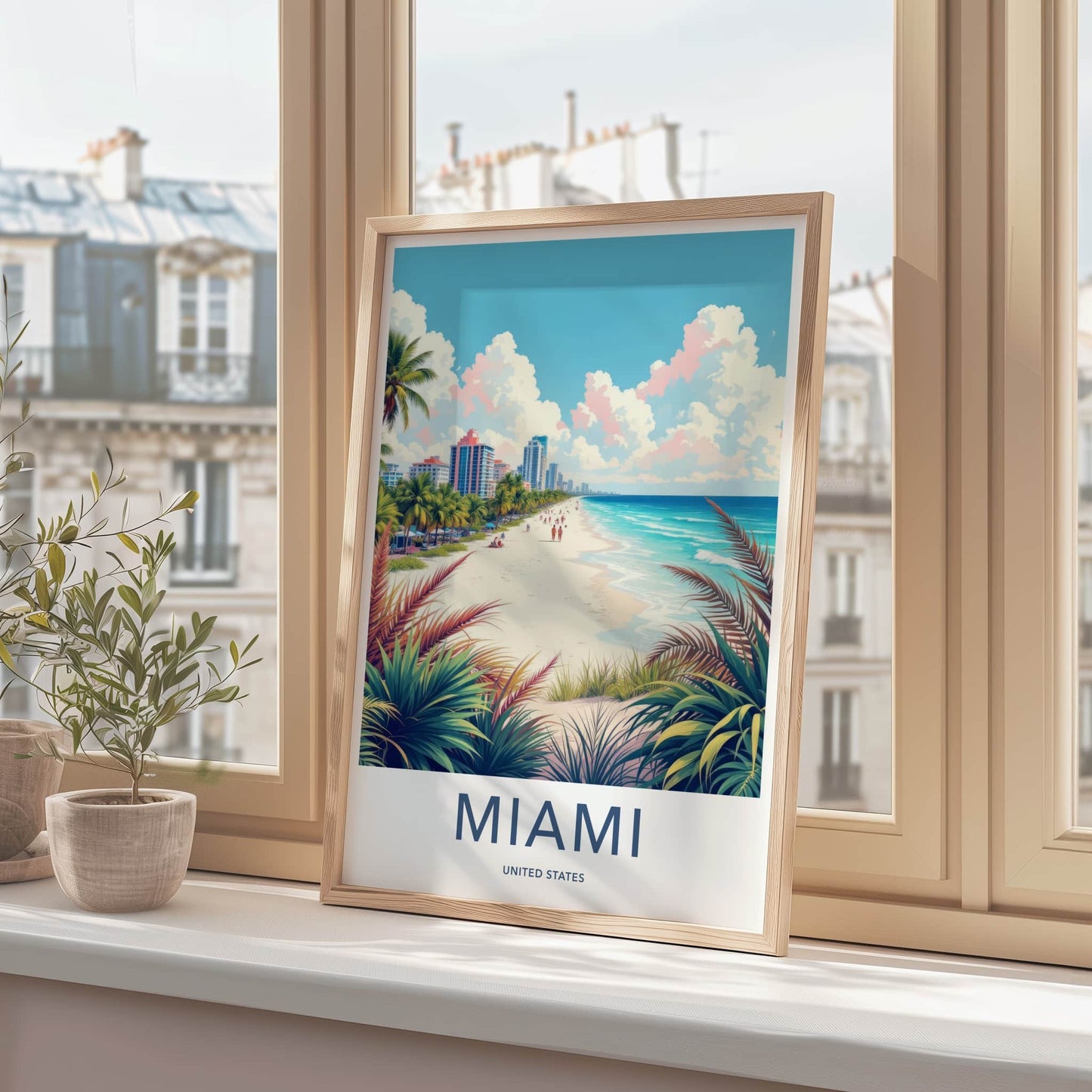Miami Poster - United States Wall Art - Vibrant Beach Life Home Decor