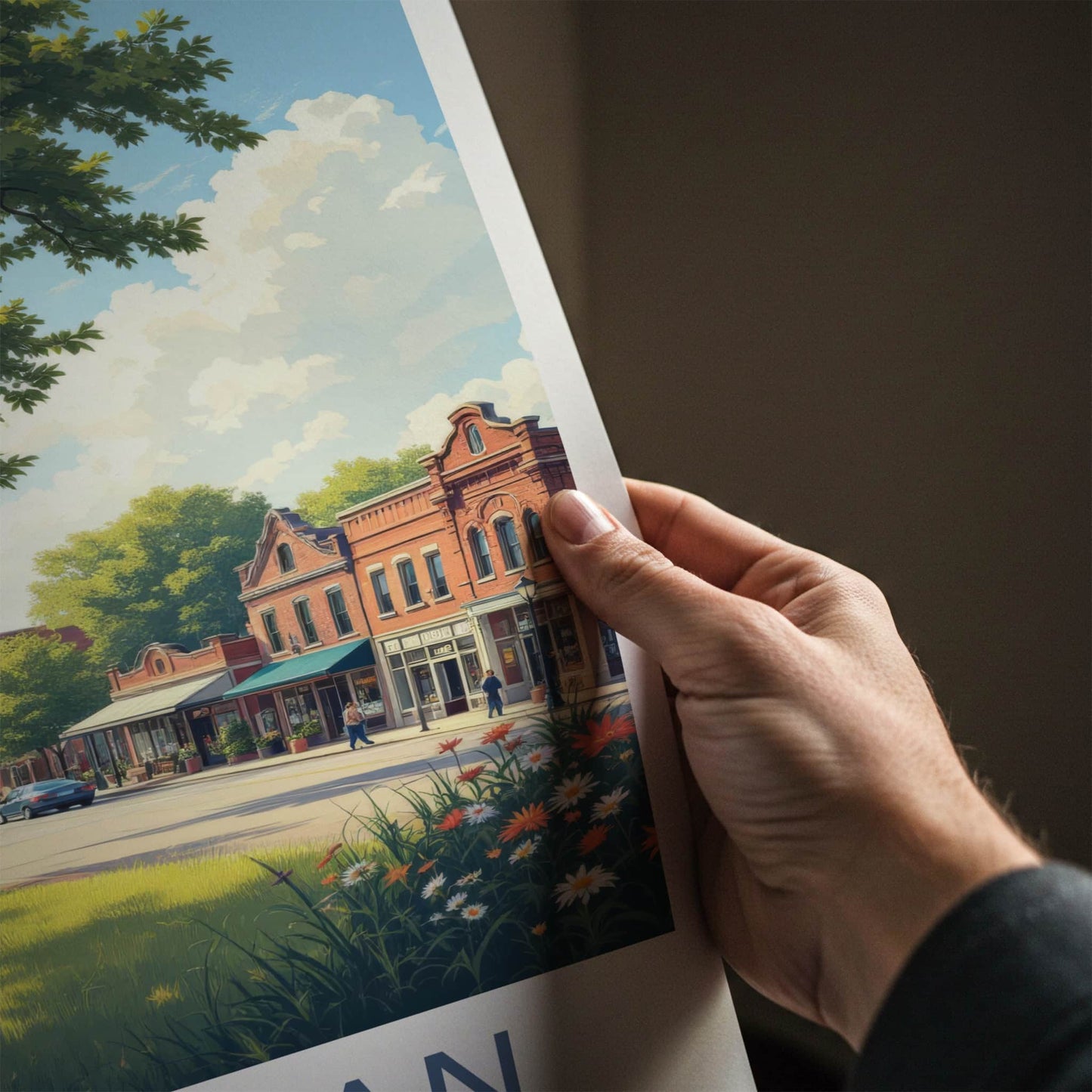 Michigan Poster - Michigan Travel Print - Sunny Village Mainstreet Home Decor