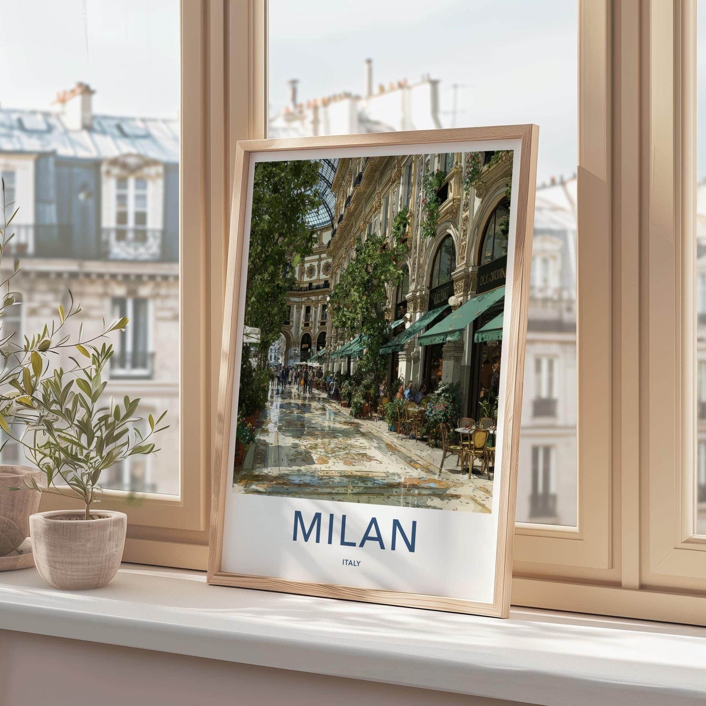 Milan Poster - Italy Framed Print - Grand Gallery Arcade Framed Decor