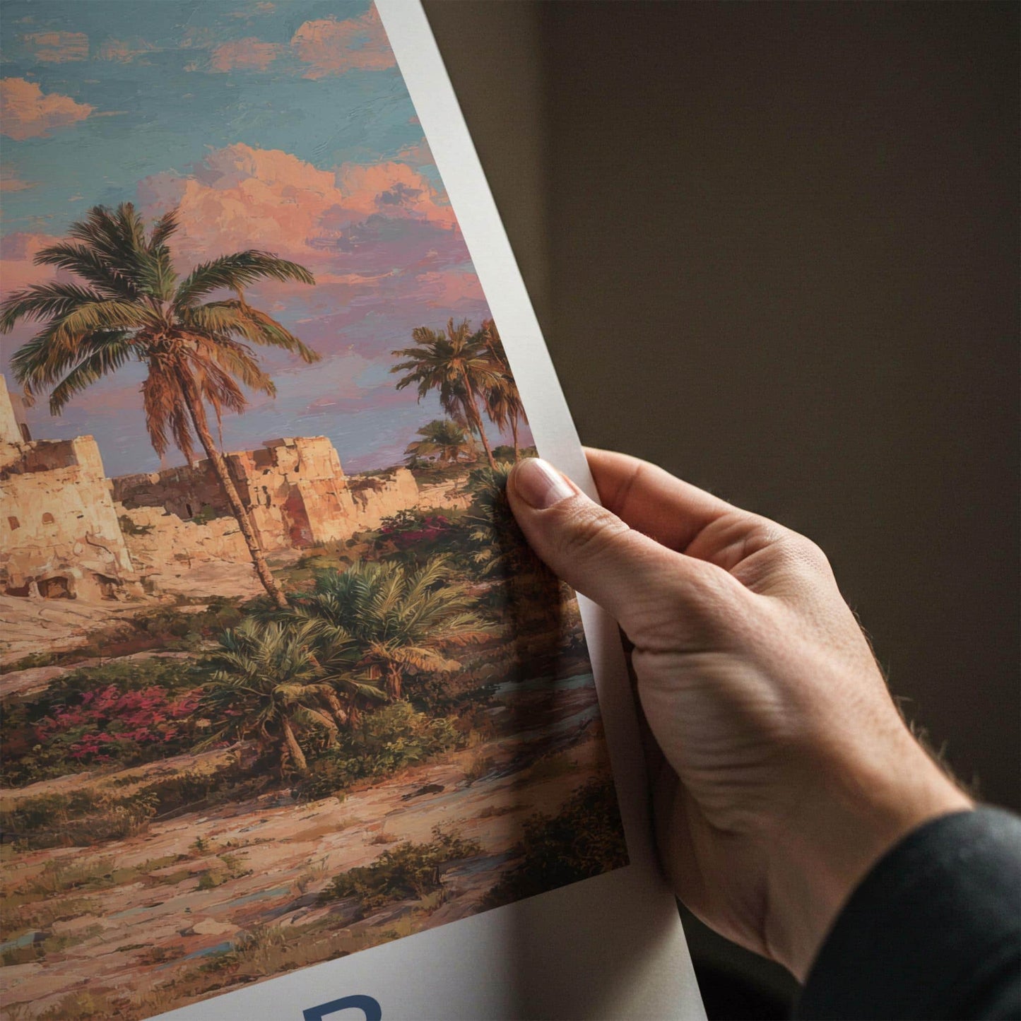 Minab Poster - Iran Framed Print - Ancient Fort Palms Lounge Decor