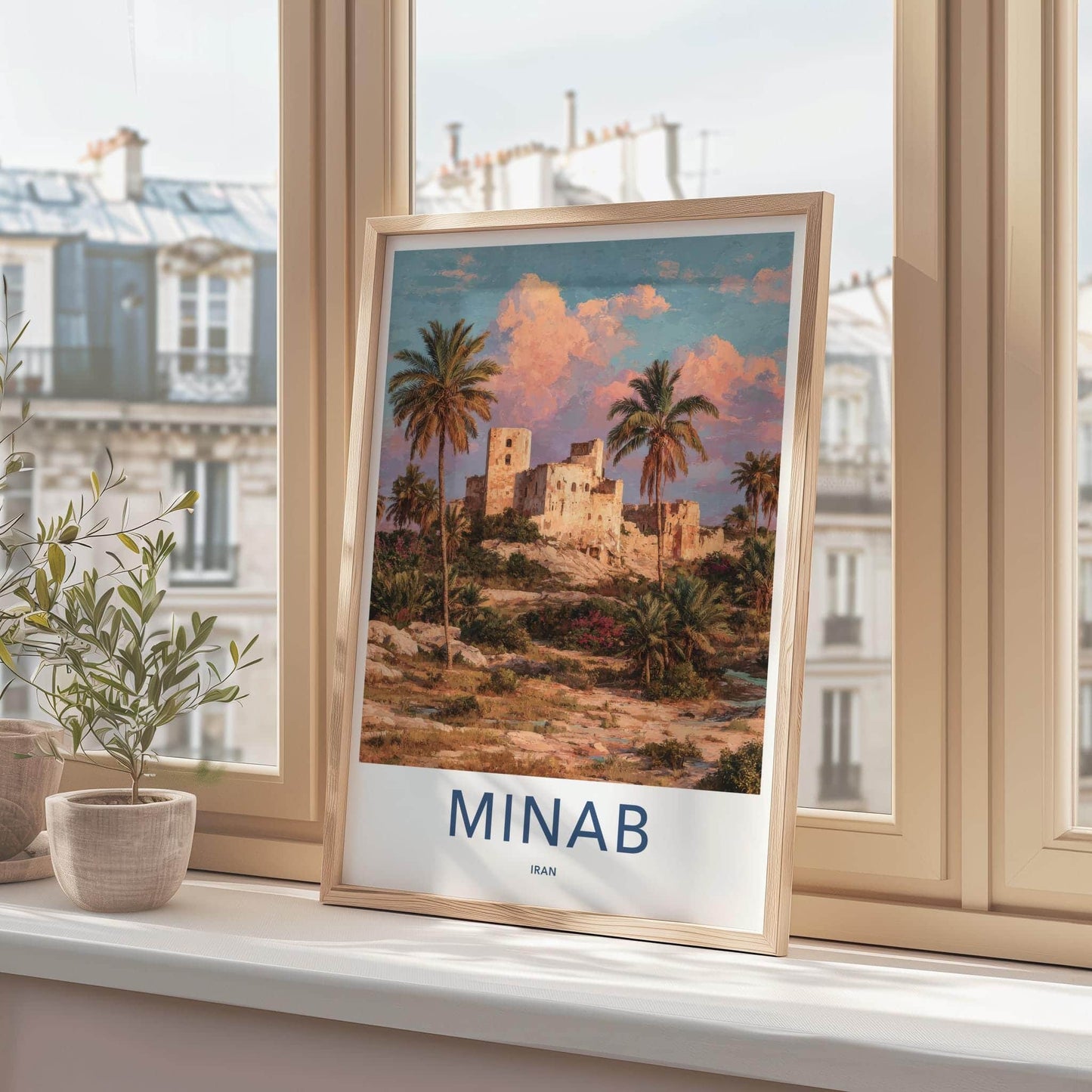 Minab Poster - Iran Framed Print - Ancient Fort Palms Lounge Decor