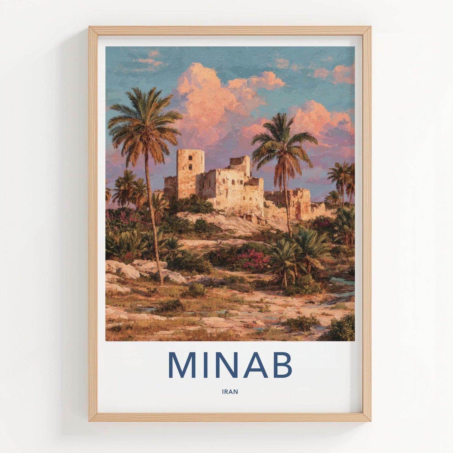 Minab Poster - Iran Framed Print - Ancient Fort Palms Lounge Decor