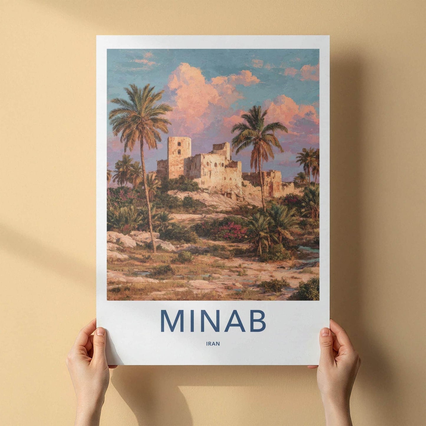 Minab Poster - Iran Framed Print - Ancient Fort Palms Lounge Decor