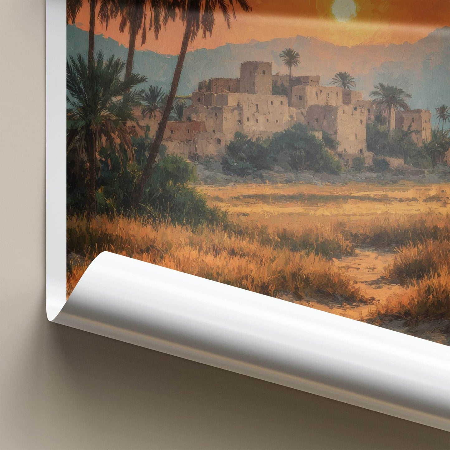 Minab Poster - Iran Framed Print - Historic Village Sunset Framed Decor