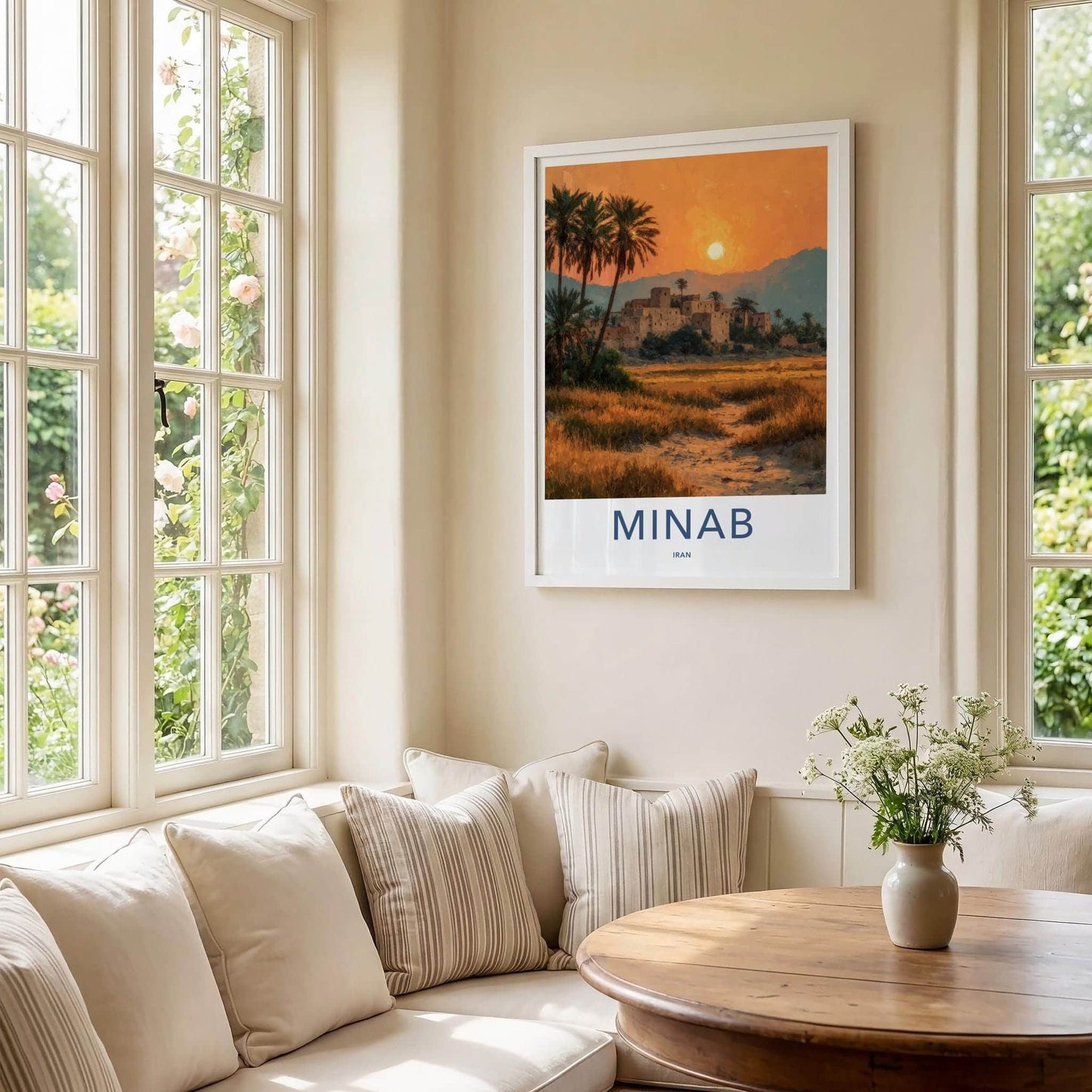 Minab Poster - Iran Framed Print - Historic Village Sunset Framed Decor