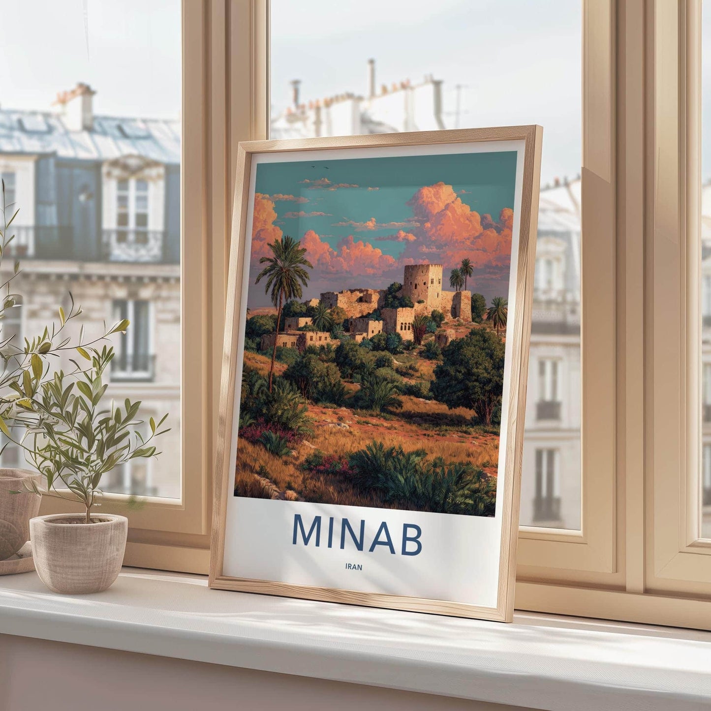 Minab Poster - Iran Travel Art - Historic Desert Citadel Home Decor