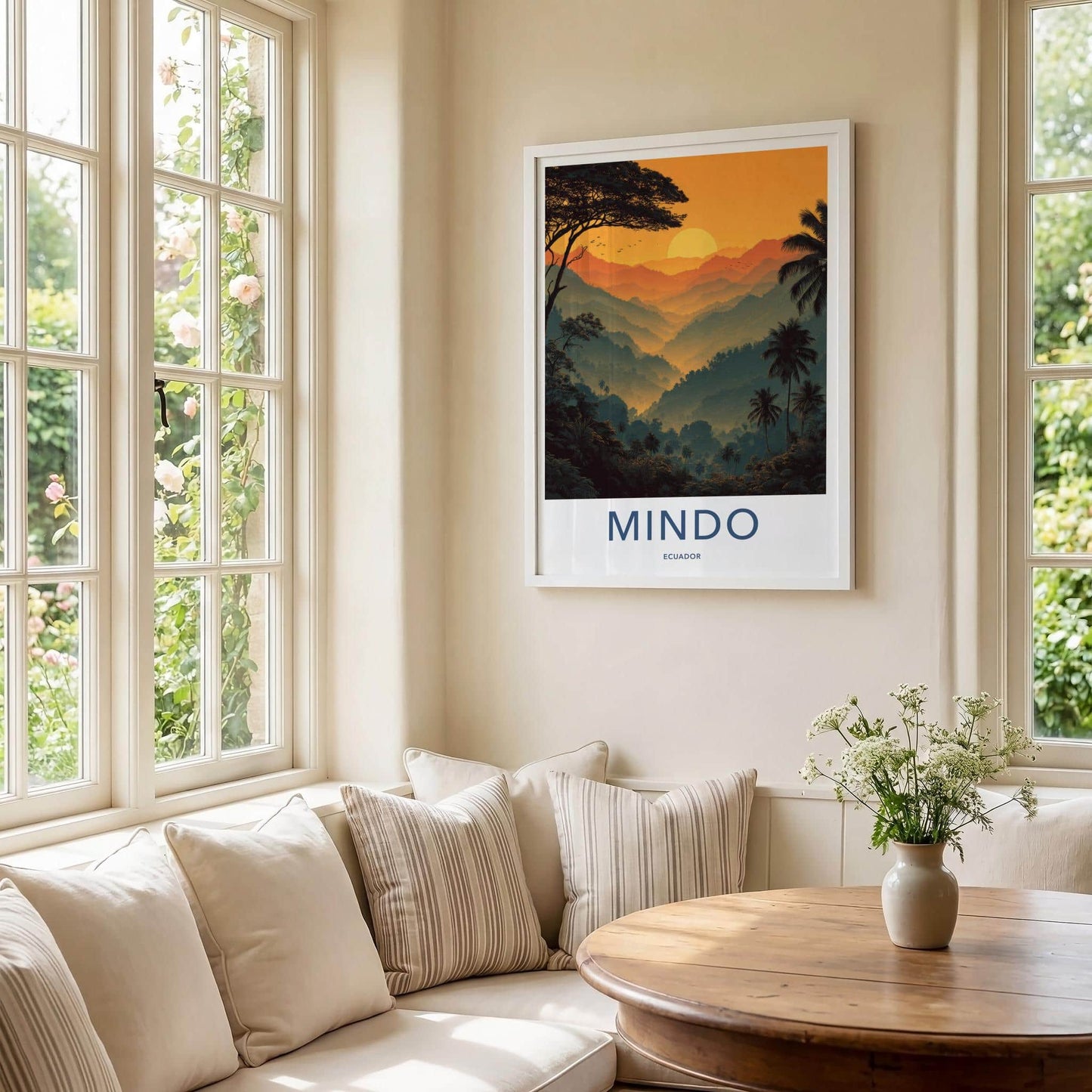 Mindo Poster - Ecuador Framed Print - Layered Mountain Sunset Framed Decor
