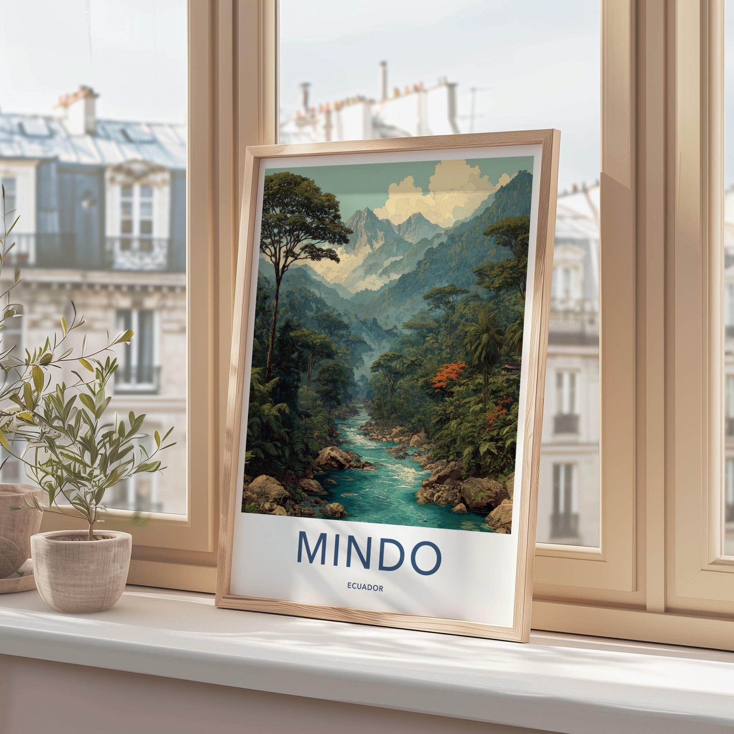 Mindo Poster - Ecuador Travel Art - Lush Jungle River Home Decor