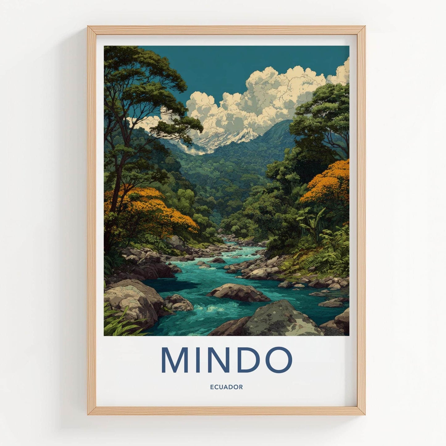 Mindo Poster - Ecuador Travel Art - Lush River Mountains Home Decor