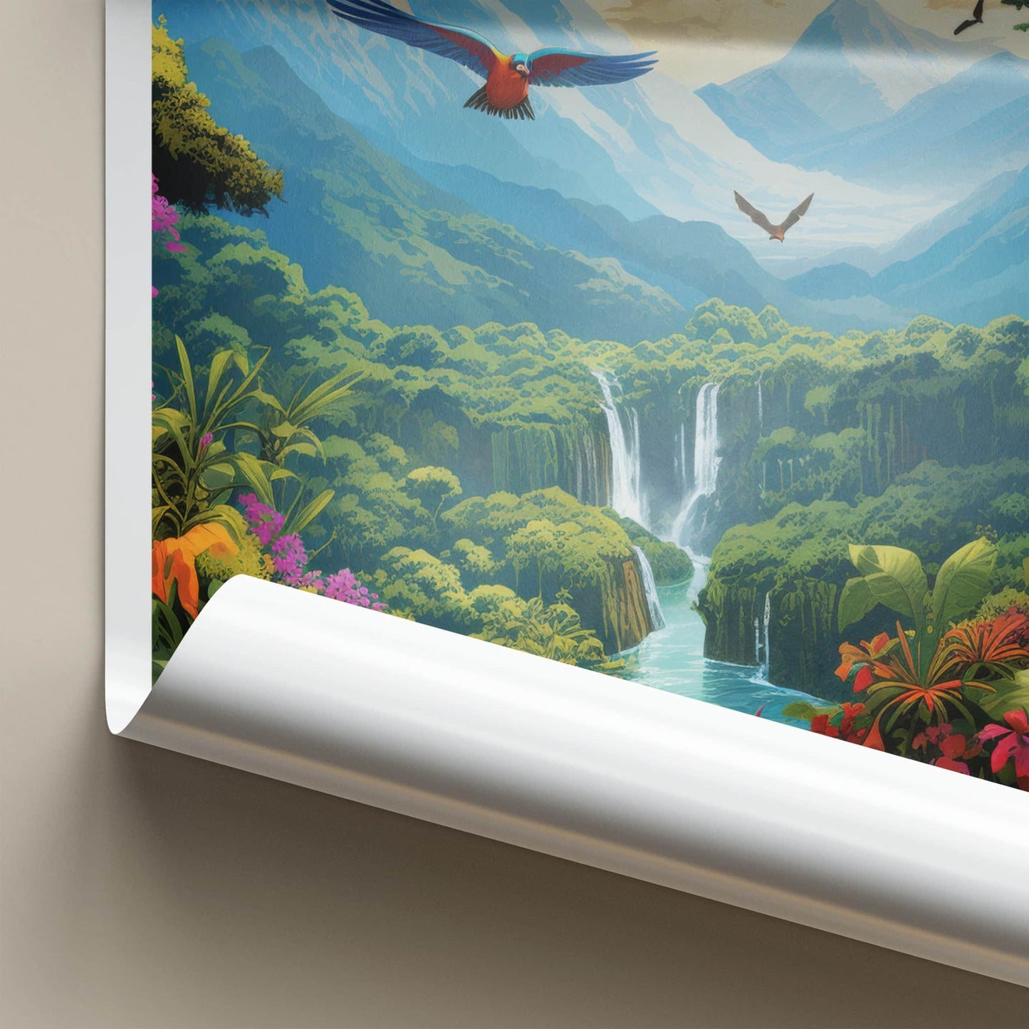 Mindo Poster - Ecuador Travel Art - Vibrant Jungle Waterfalls Home Decor