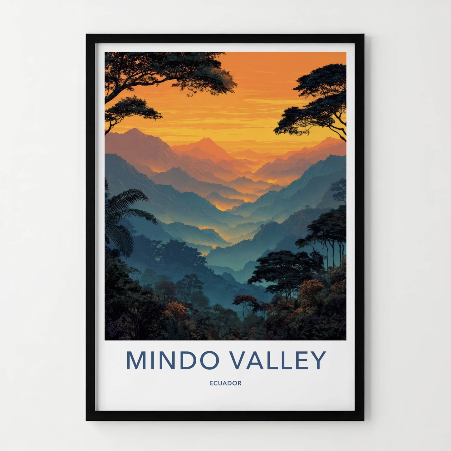 Mindo Valley Poster Ecuador Sunset Forest Mist Art Print Home Decor