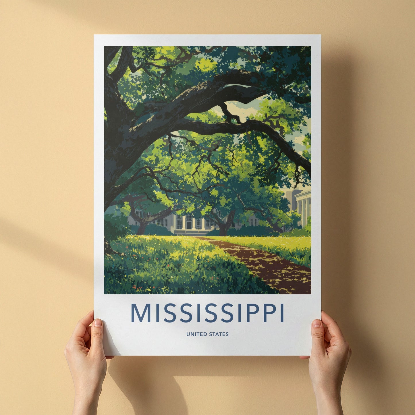 Mississippi Poster - Mississippi Travel Print - Shady Oak Mansion Home Decor