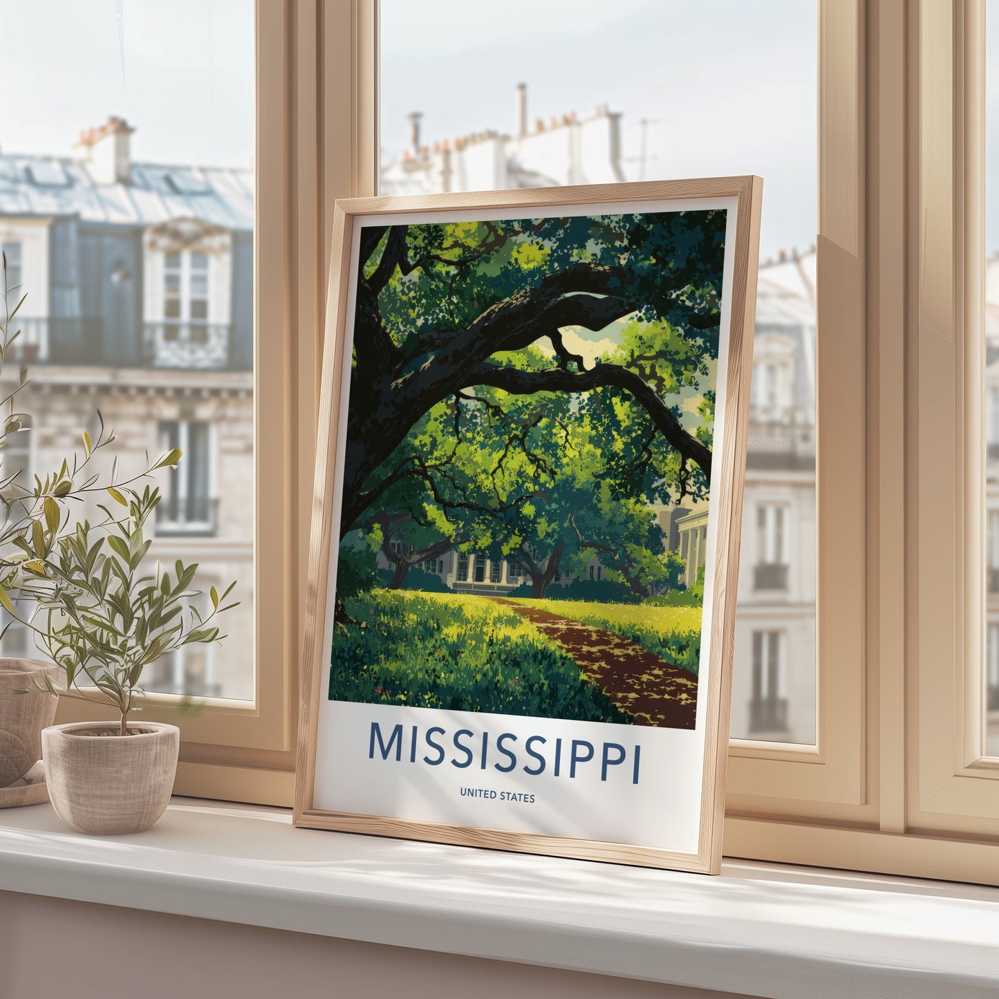 Mississippi Poster - Mississippi Travel Print - Shady Oak Mansion Home Decor
