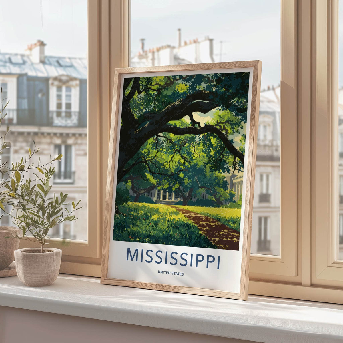 Mississippi Poster - Mississippi Travel Print - Shady Oak Mansion Home Decor