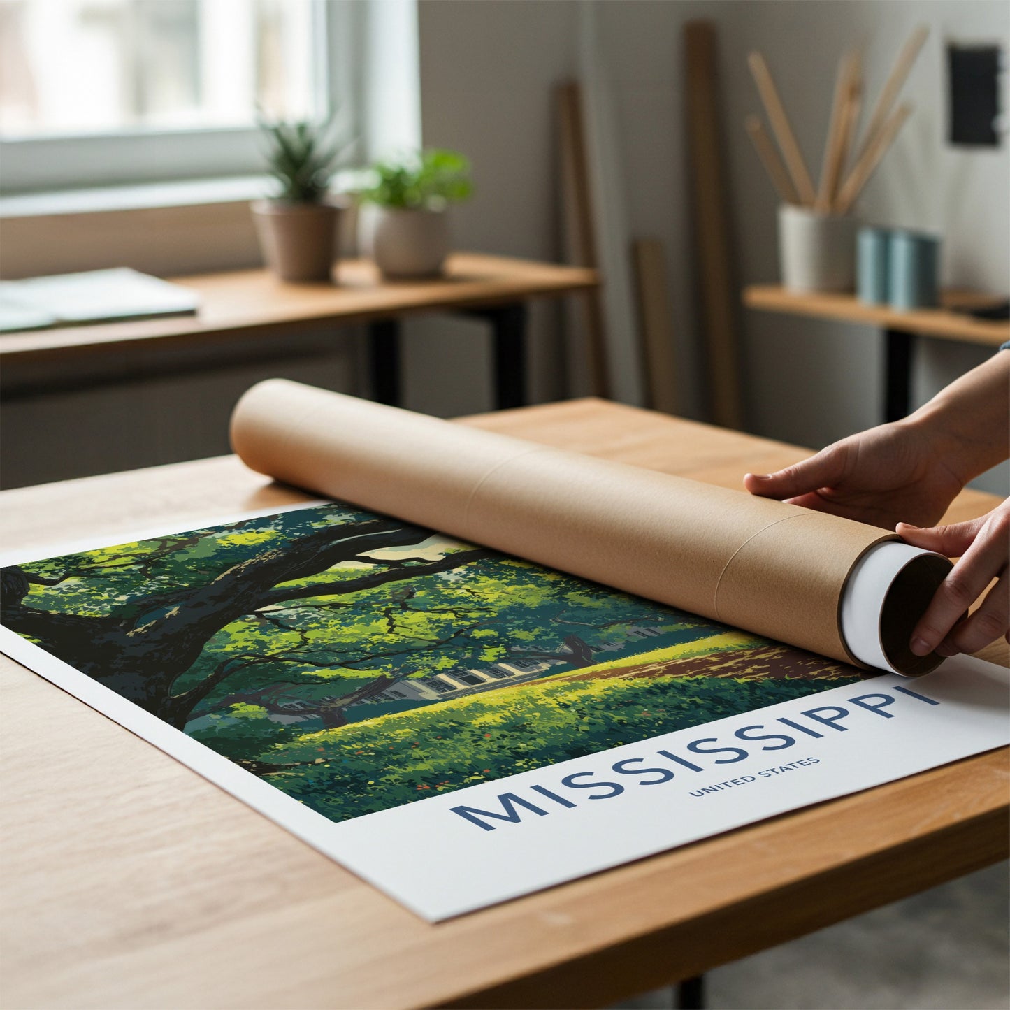 Mississippi Poster - Mississippi Travel Print - Shady Oak Mansion Home Decor
