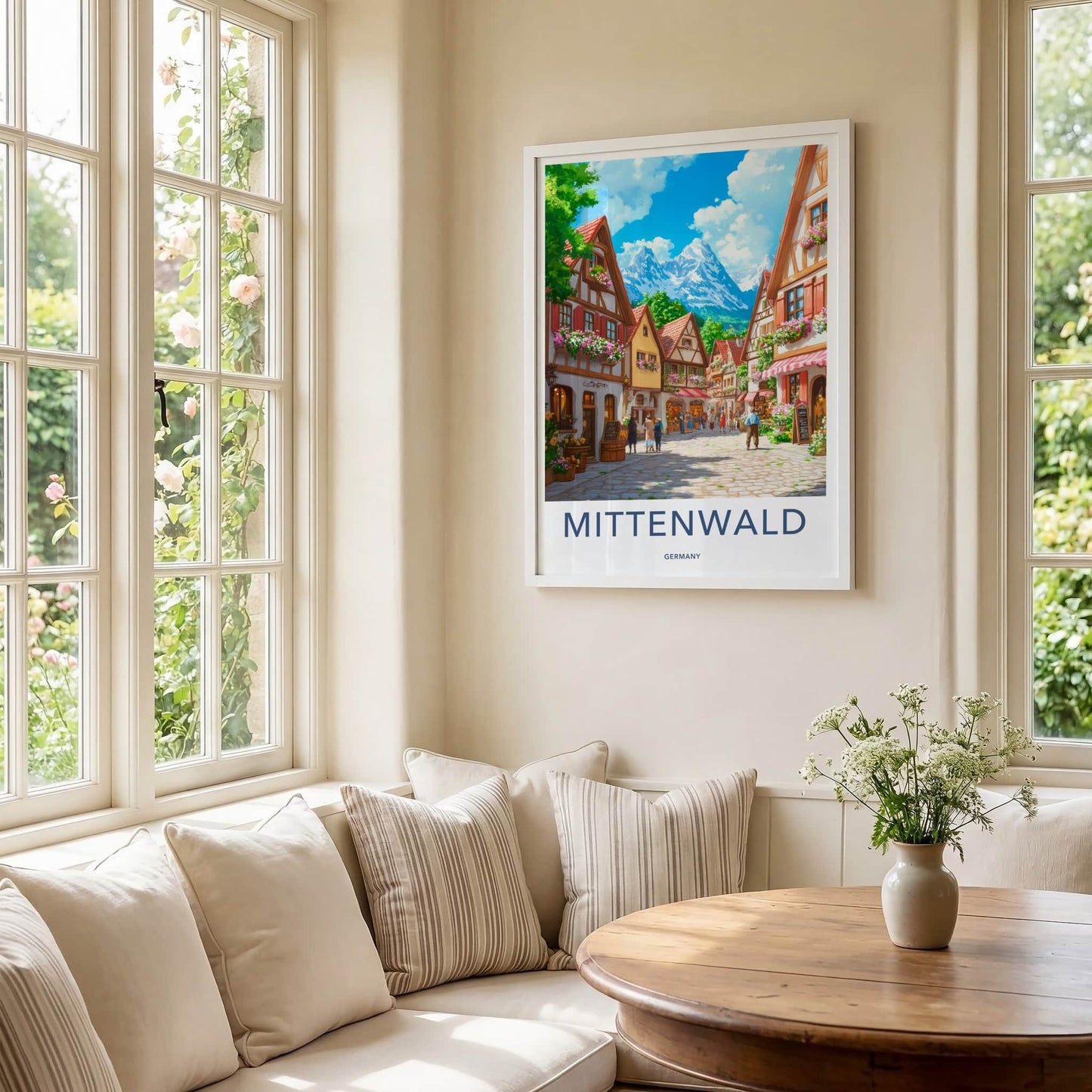 Mittenwald Poster - Germany Travel Art - Alpine Village Street Wall Decor