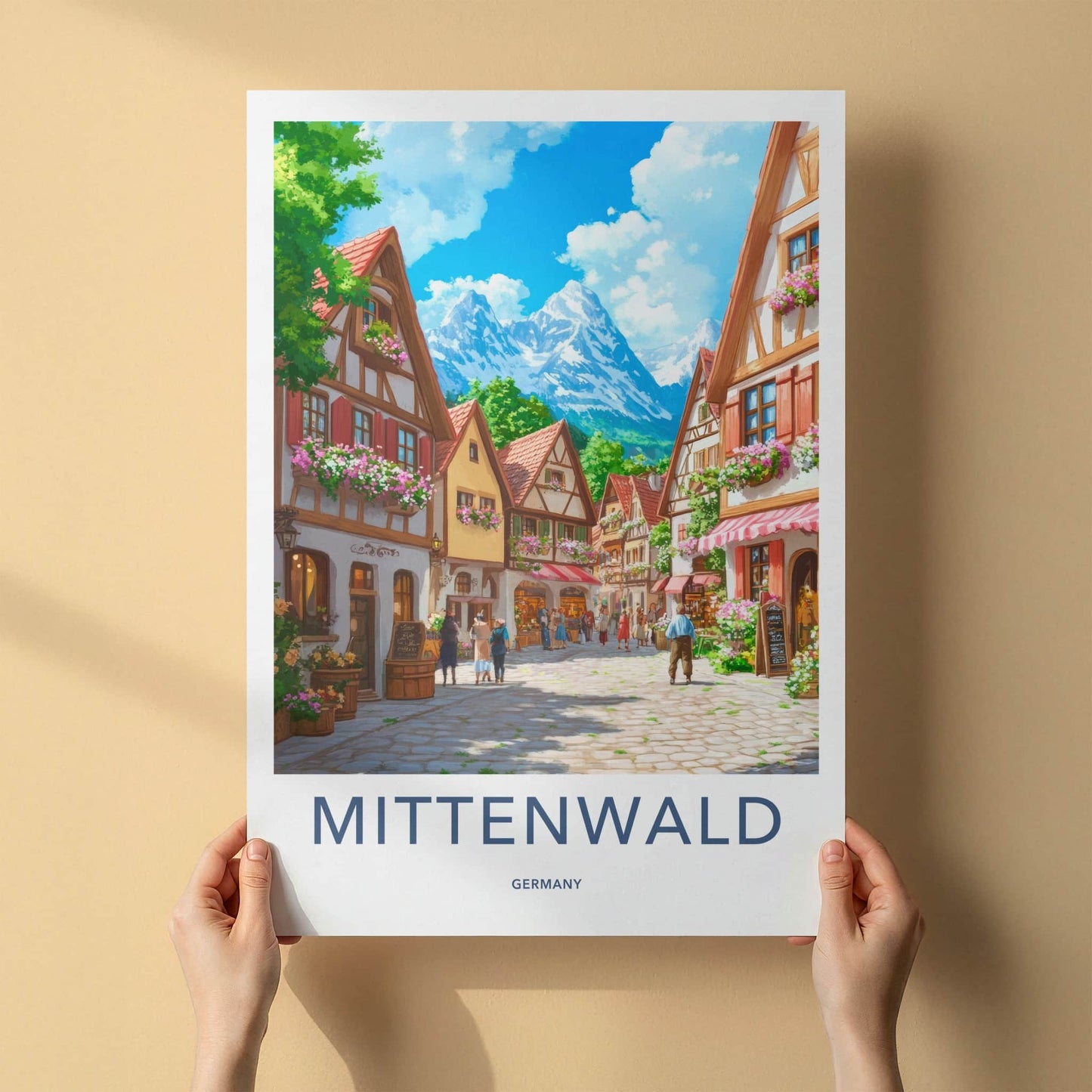 Mittenwald Poster - Germany Travel Art - Alpine Village Street Wall Decor