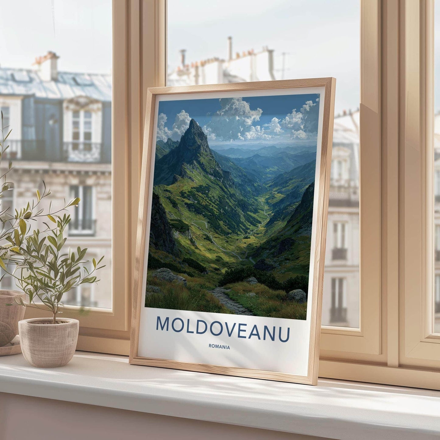 Moldoveanu Poster - Romania Travel Art - Winding Mountain Valley Wall Decor