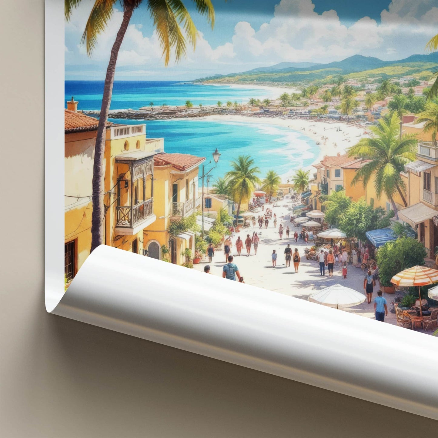 Mombasa Poster - Kenya Framed Print - Lively Beach Street Lounge Decor