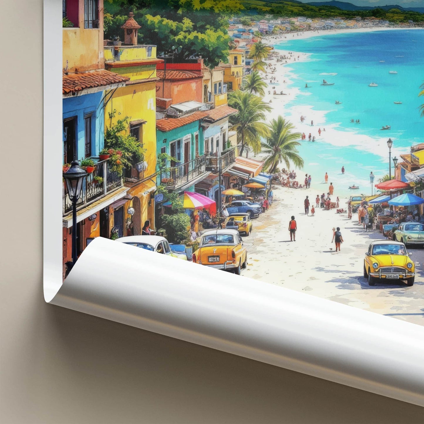 Mombasa Poster - Kenya Framed Print - Vibrant Street Beach Framed Decor