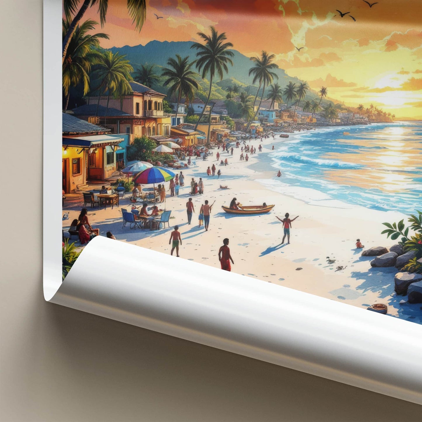 Mombasa Poster - Kenya Travel Art - Tropical Beach Sunset Home Decor