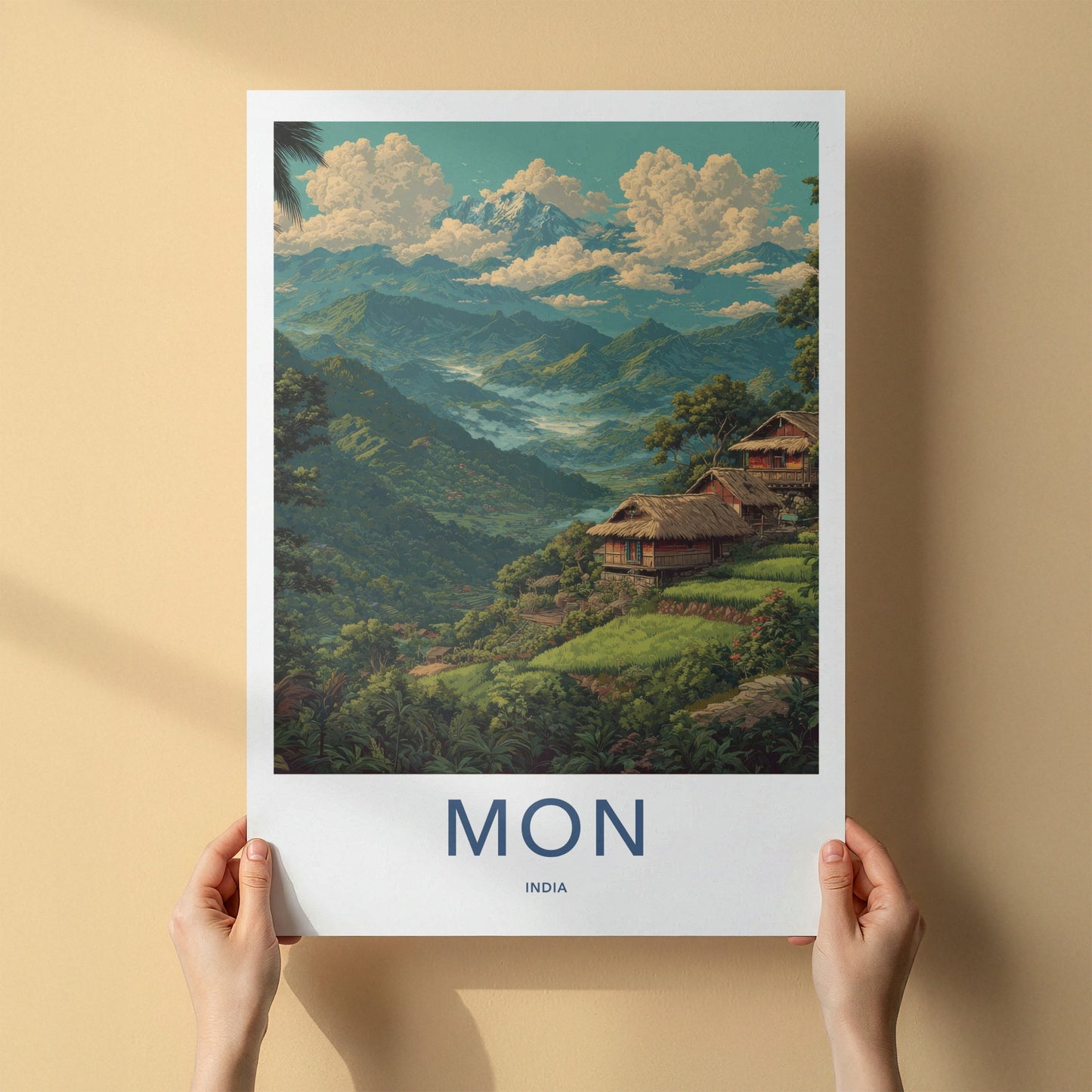Mon Poster India Nagaland Tribal Huts Art Print Home Decor