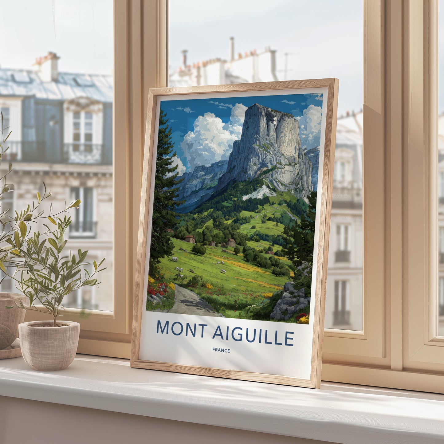Mont Aiguille Poster - France Travel Art - Sheer Rockface Gallery Art