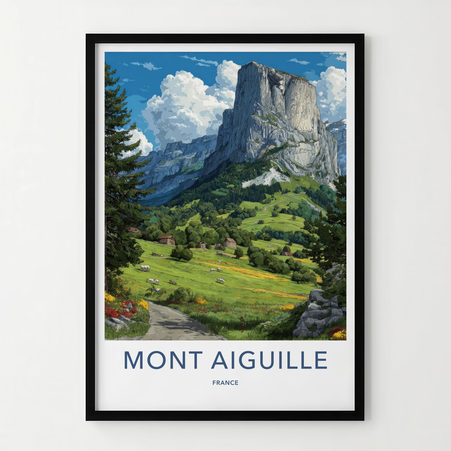 Mont Aiguille Poster - France Travel Art - Sheer Rockface Gallery Art