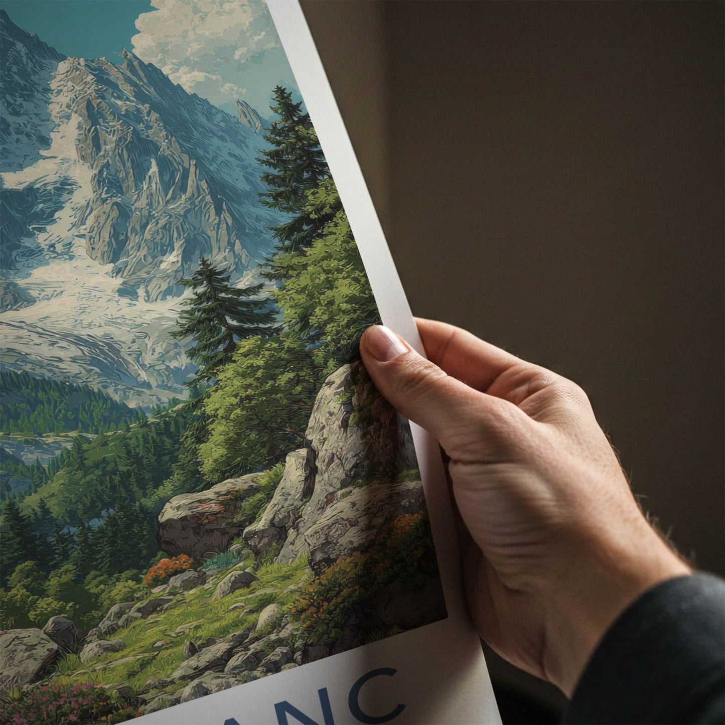 Mont Blanc Poster - France Travel Art - Glacier Mountain Vista Home Decor