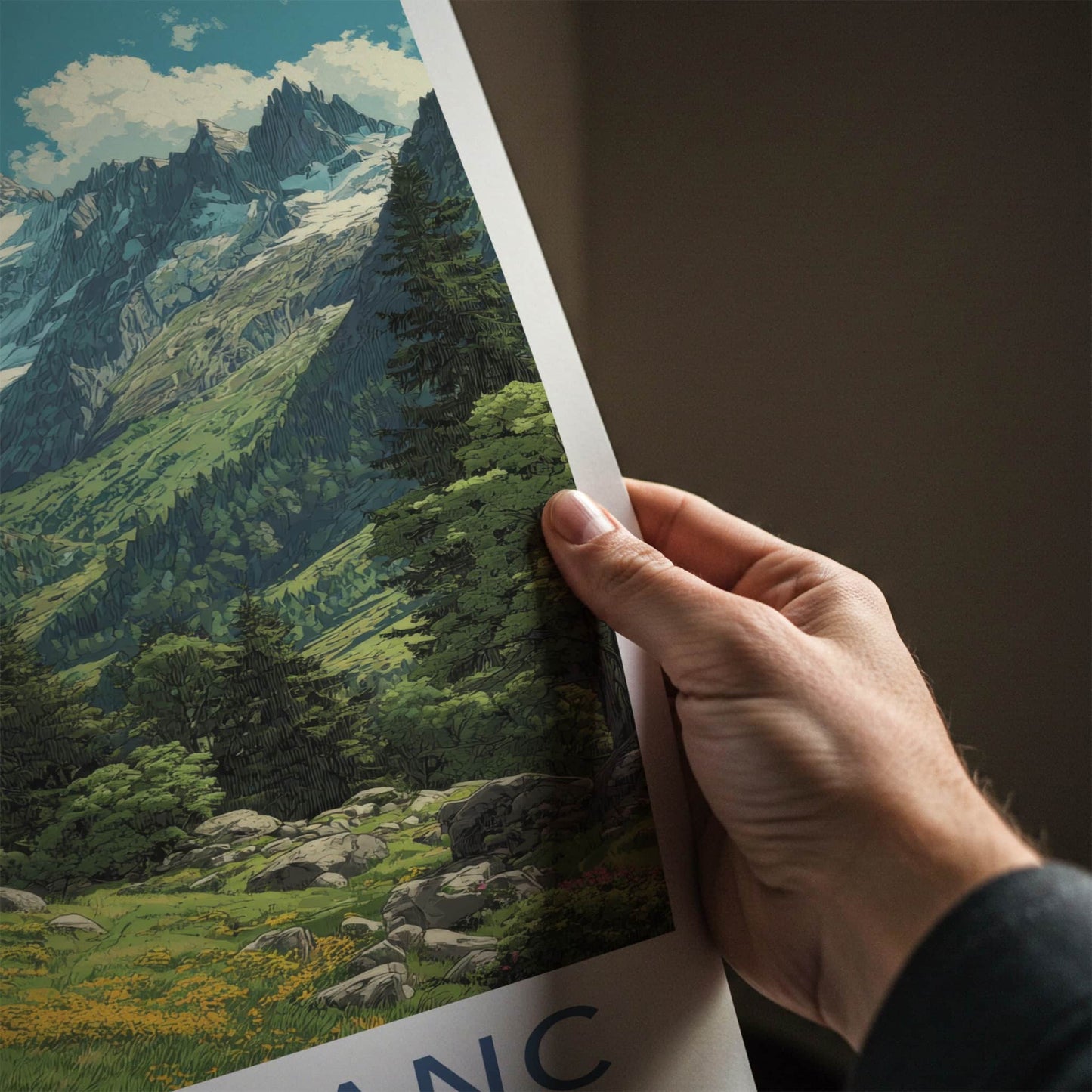 Mont Blanc Poster - France Travel Art - Majestic Mountain Landscape Wall Decor