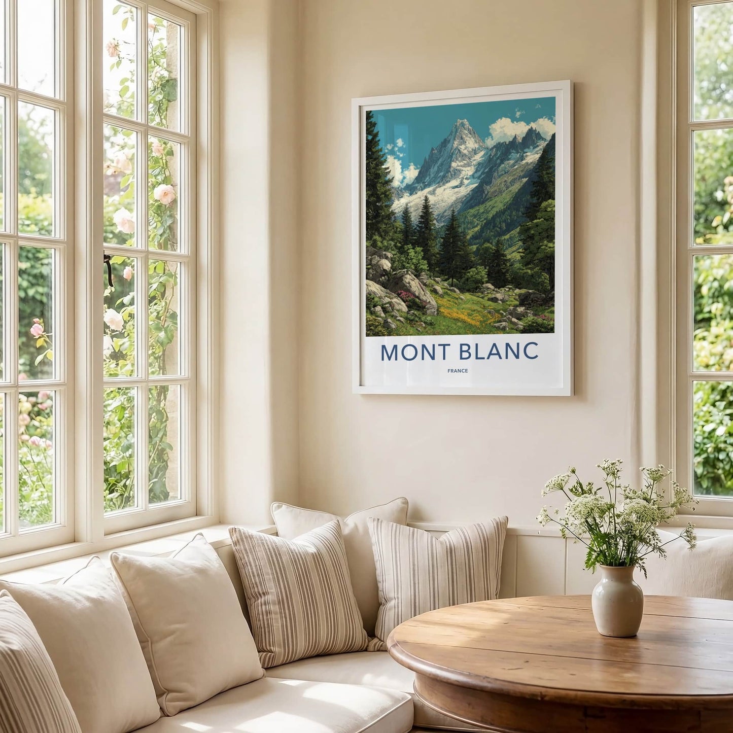 Mont Blanc Poster - France Travel Art - Majestic Mountain Landscape Wall Decor