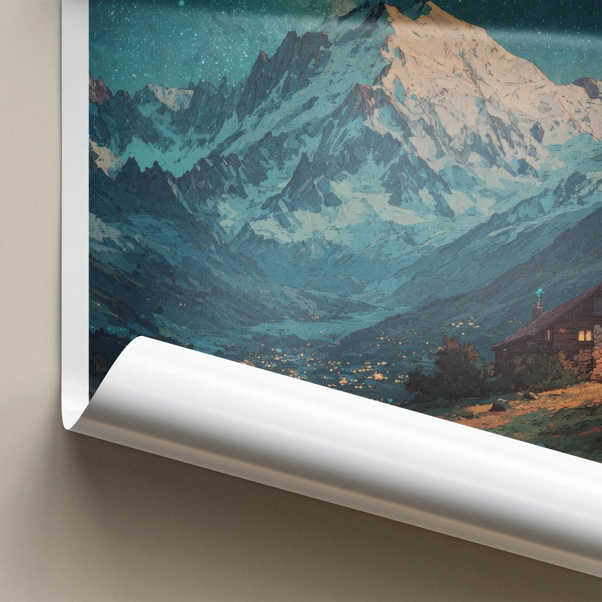 Mont Blanc Poster - France Travel Print Cabin Twilight Home Decor