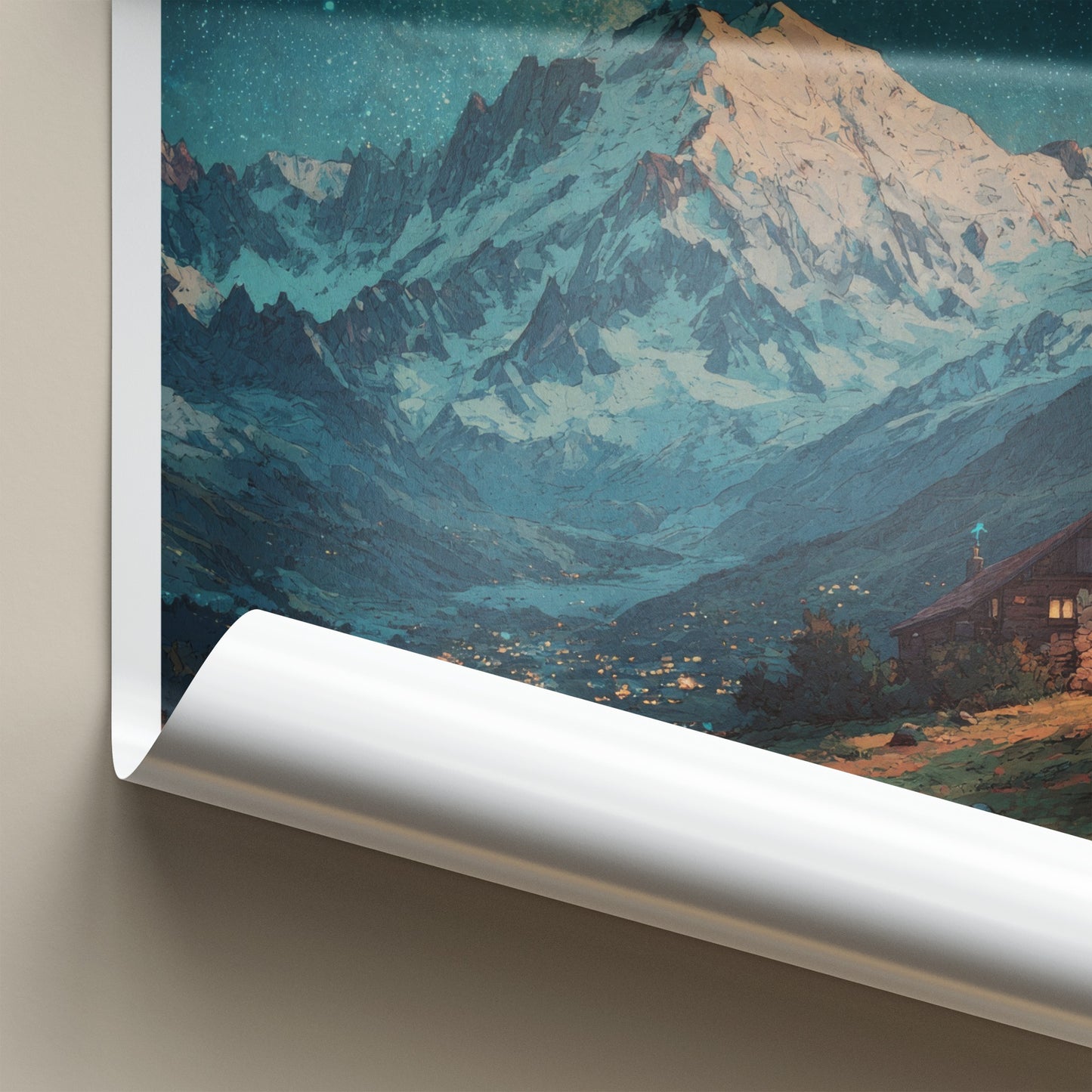 Mont Blanc Poster - France Travel Print Cabin Twilight Home Decor