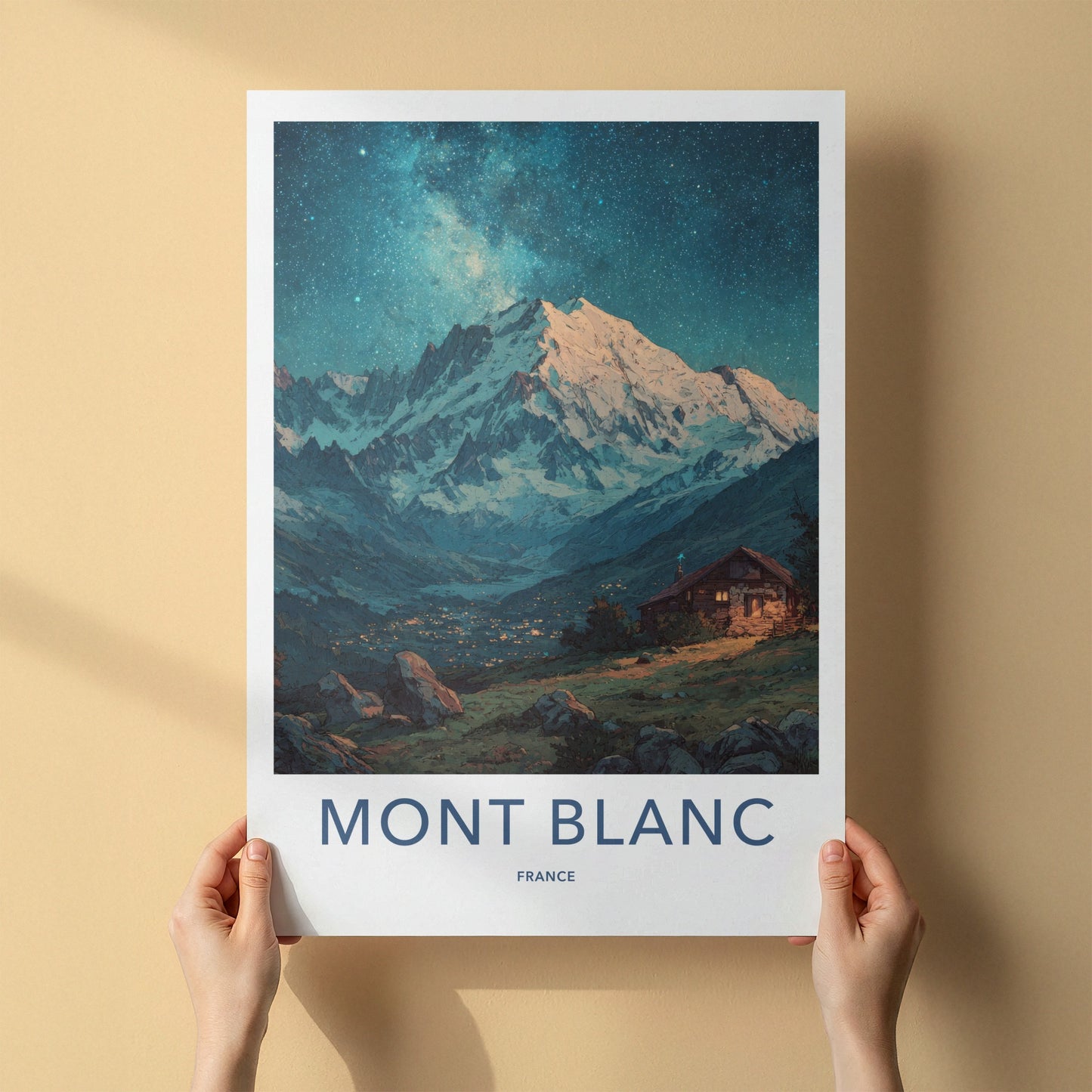 Mont Blanc Poster - France Travel Print Cabin Twilight Home Decor