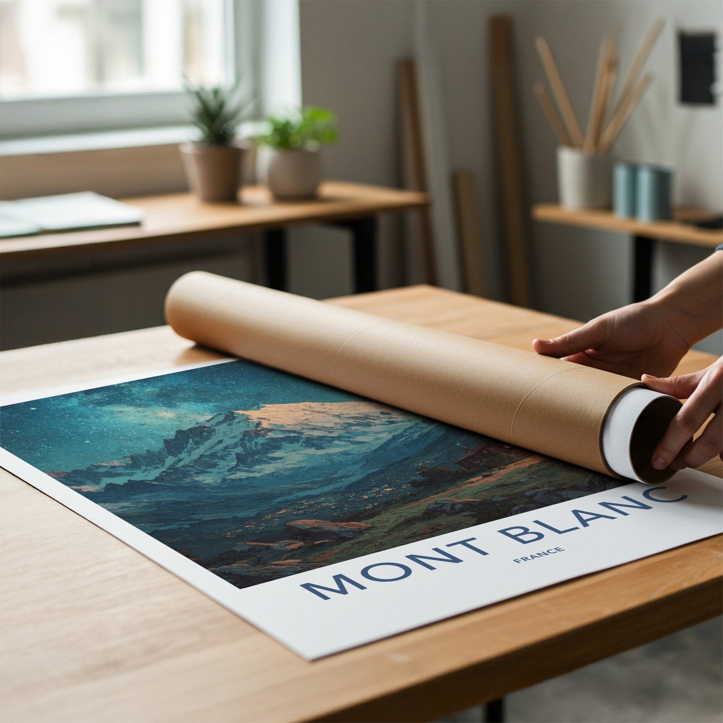 Mont Blanc Poster - France Travel Print Cabin Twilight Home Decor