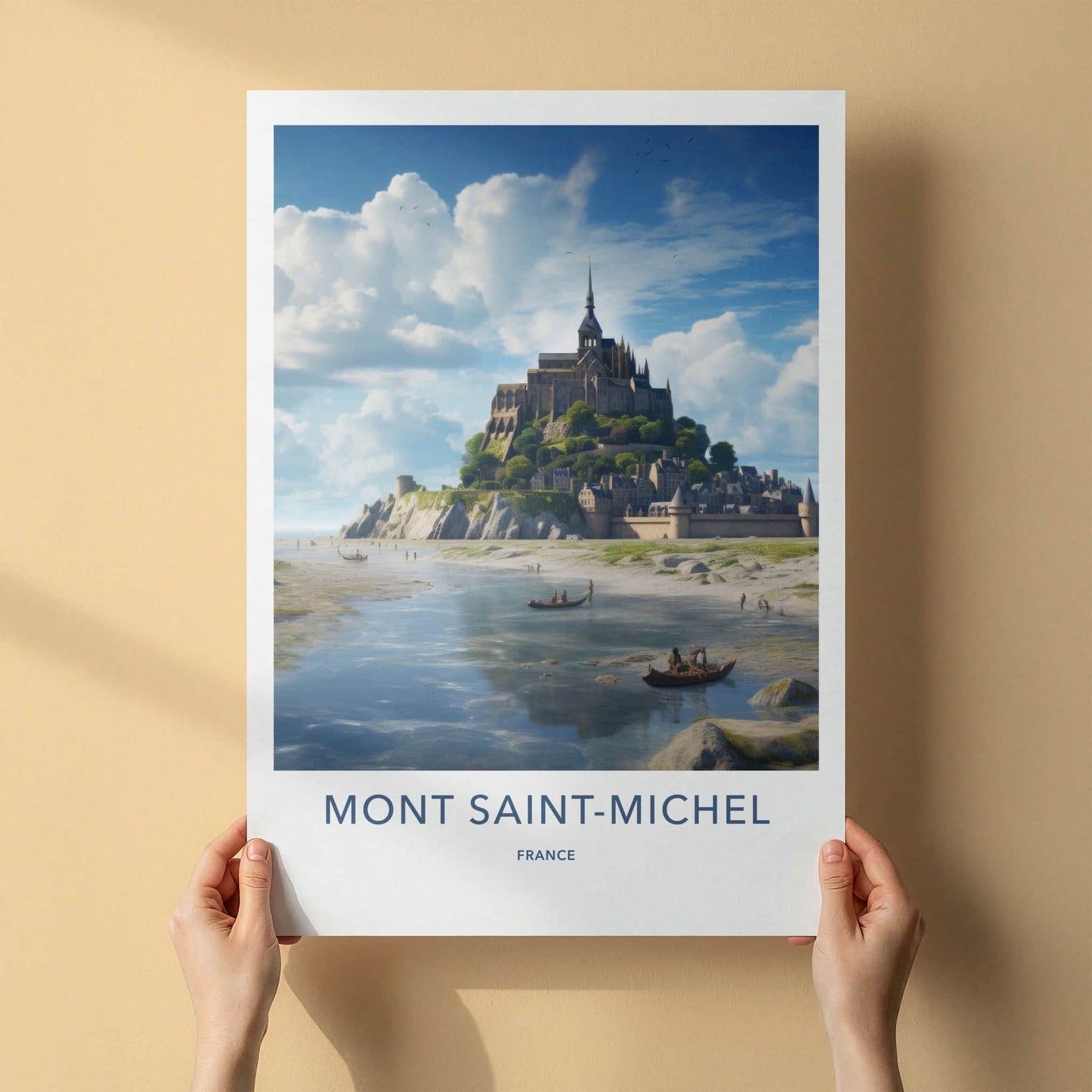 Mont Saint-Michel Poster - France Travel Art - Historic Coastal Abbey Wall Decor