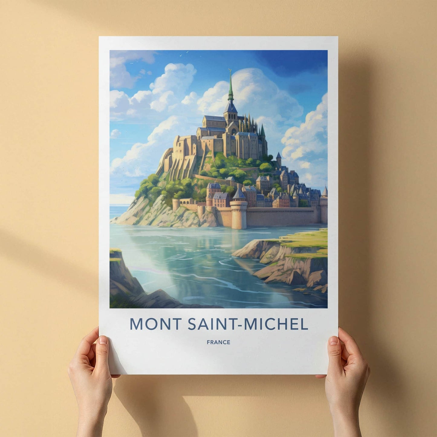 Mont Saint-Michel Poster - France Travel Art - Majestic Island Monastery Home Decor