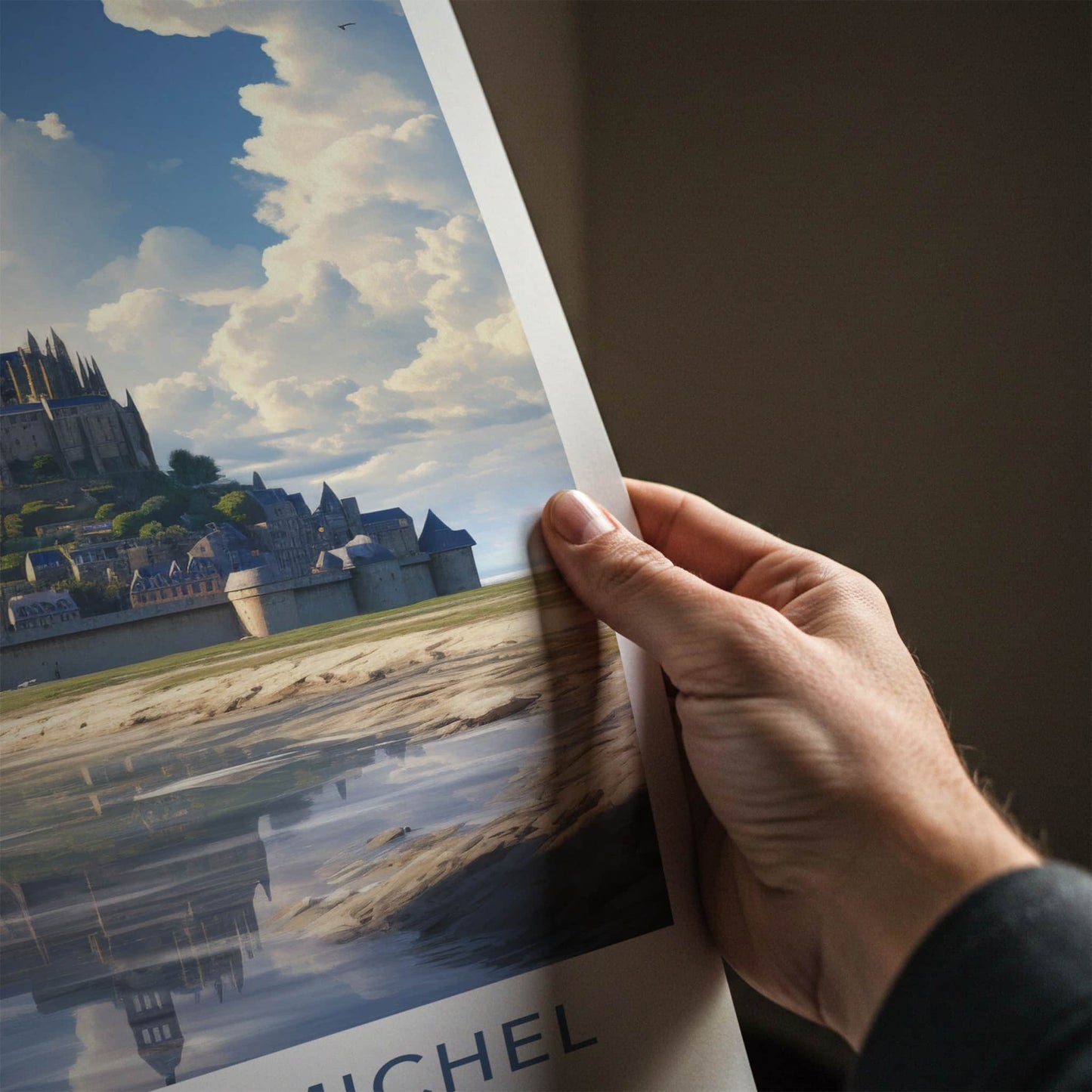 Mont Saint-Michel Poster - France Wall Art - Historic Abbey Reflection Wall Decor