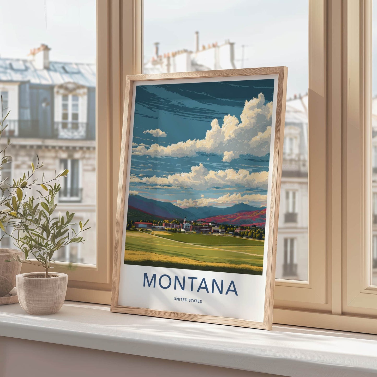 Montana Poster - Montana Art Print - Mountain University Campus Wall Decor